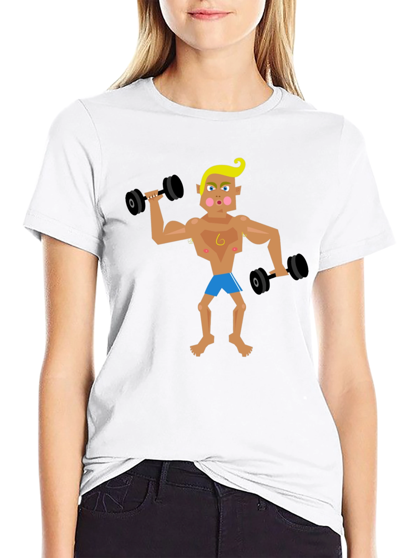 Cartoon Gym Bro T-Shirt