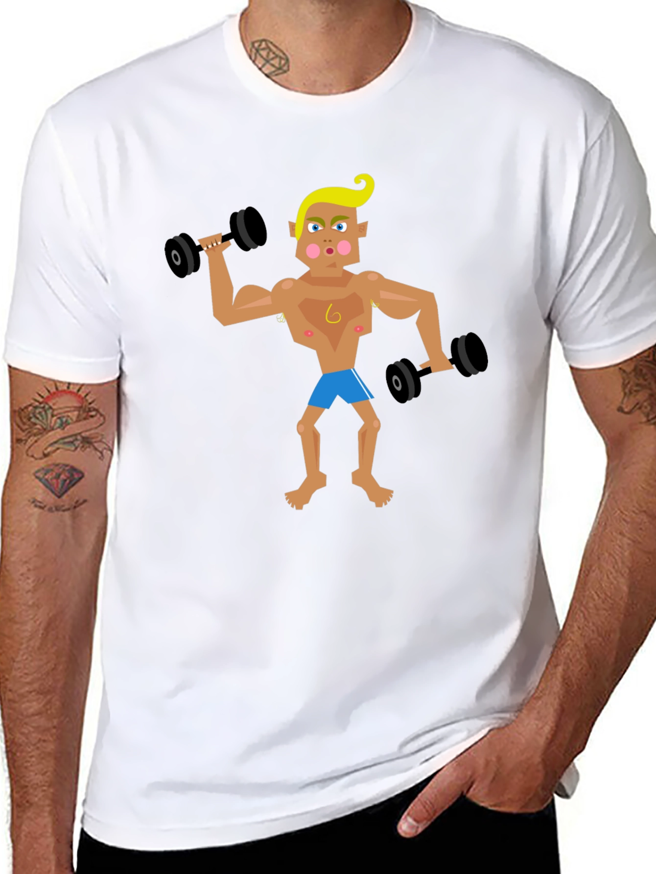 Cartoon Gym Bro T-Shirt