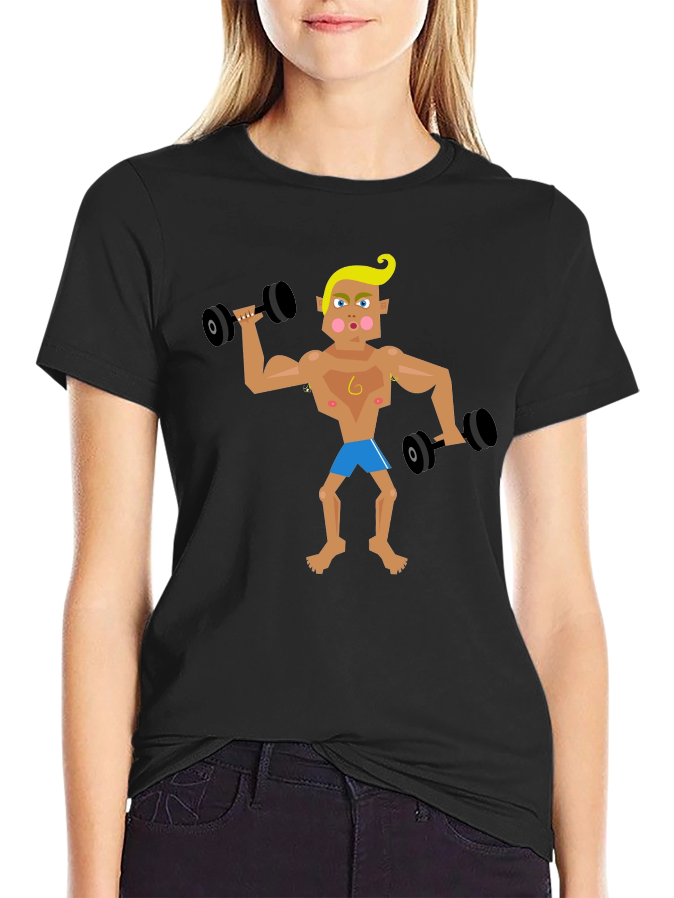 Cartoon Gym Bro T-Shirt