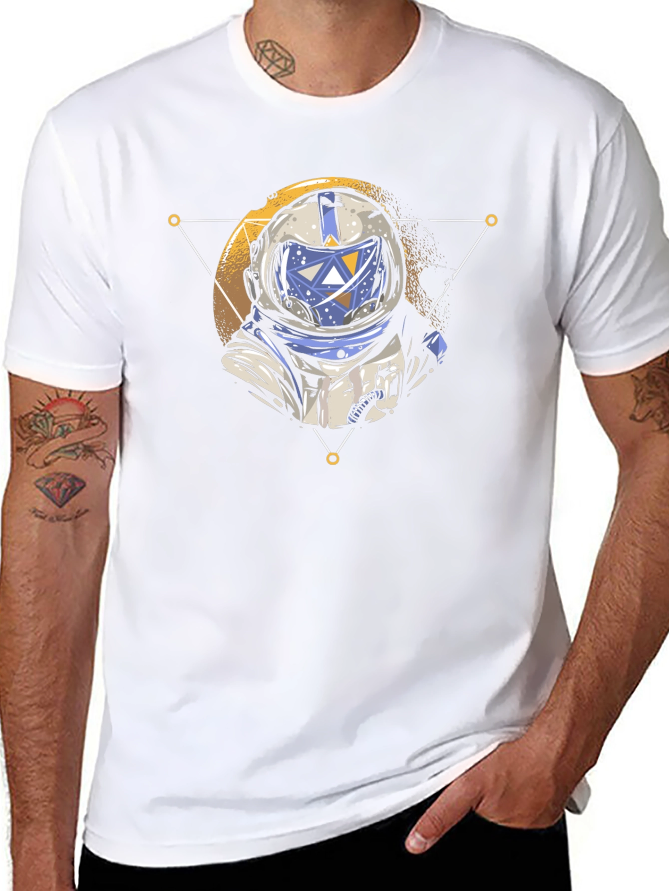 Astronaut Graphic Tee - Black Crew Neck