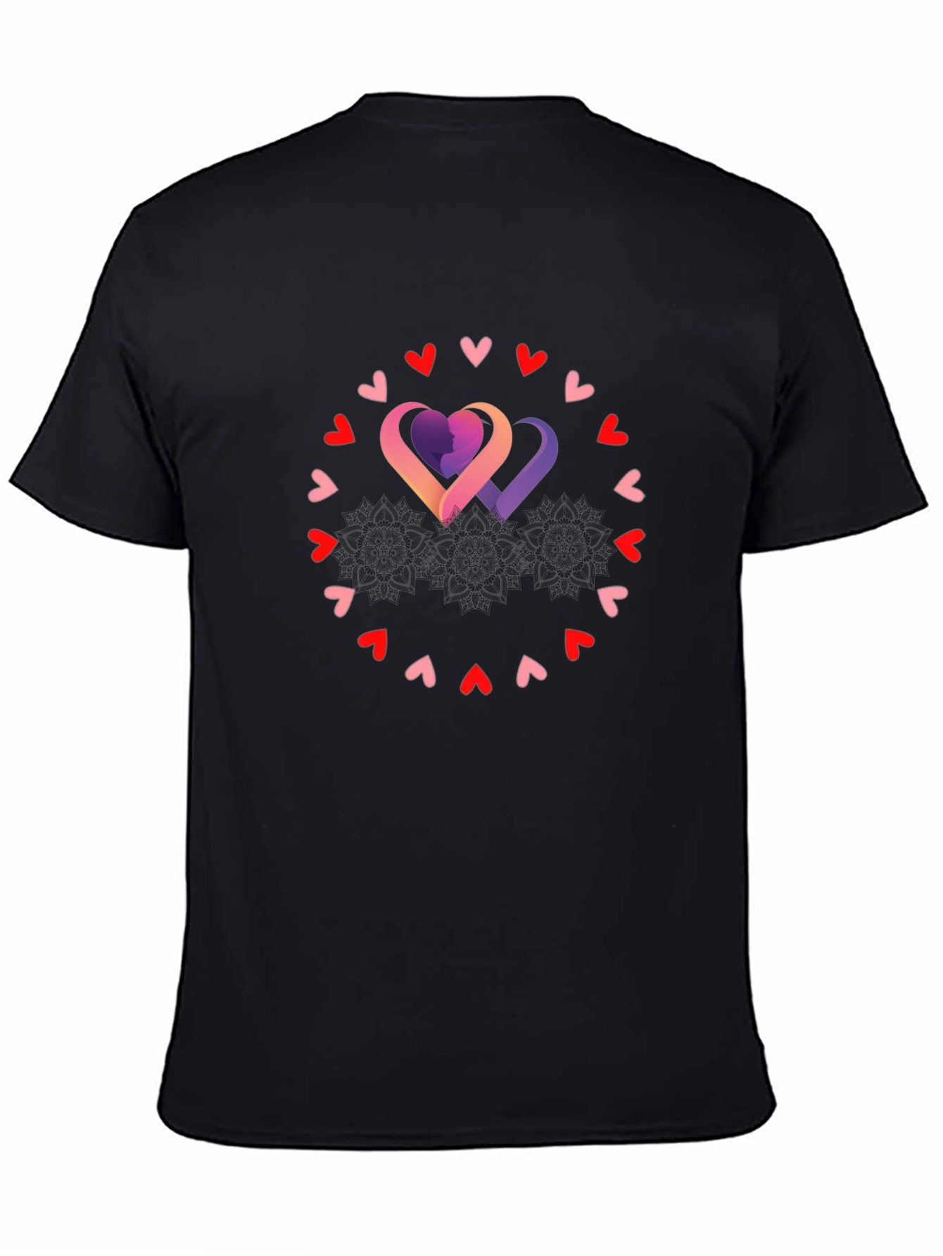 Heart Circle Graphic Tee - Black