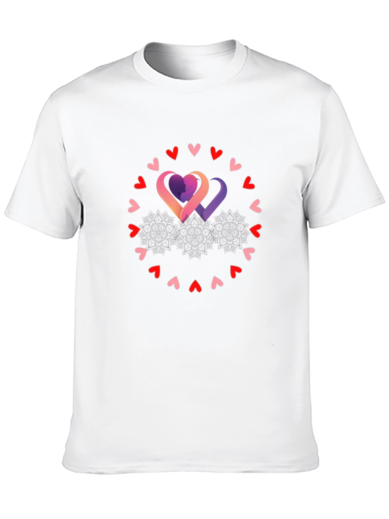 Heart Circle Graphic Tee - Black