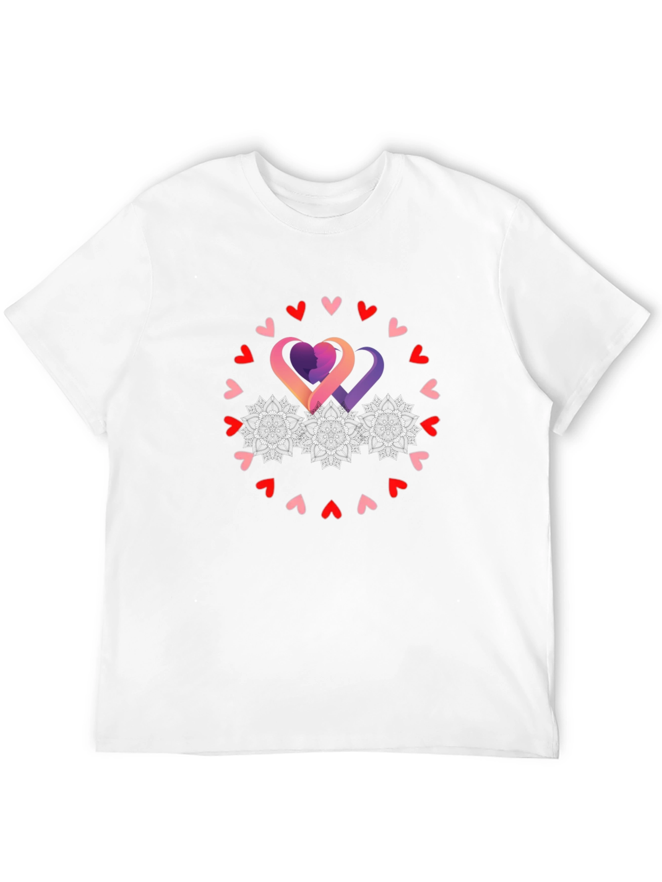 Heart Circle Graphic Tee - Black