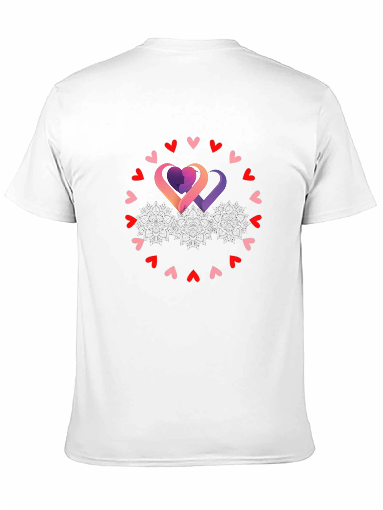 Heart Circle Graphic Tee - Black