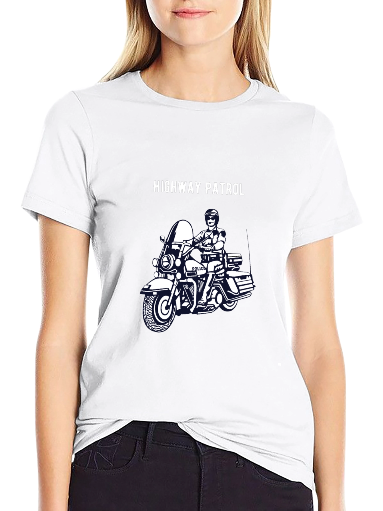 Highway Patrol Motorcycle T-Shirt - Black