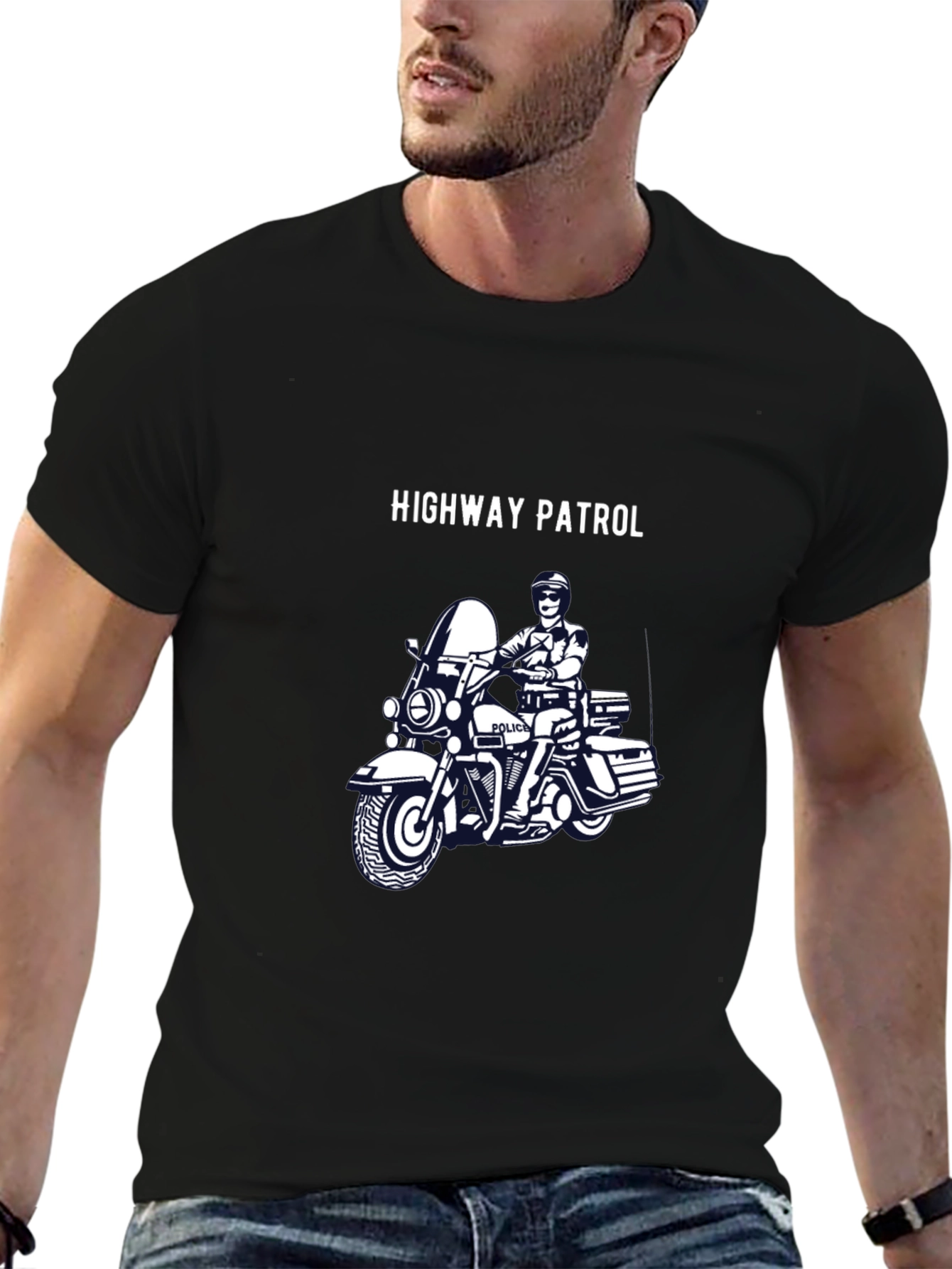 Highway Patrol Motorcycle T-Shirt - Black