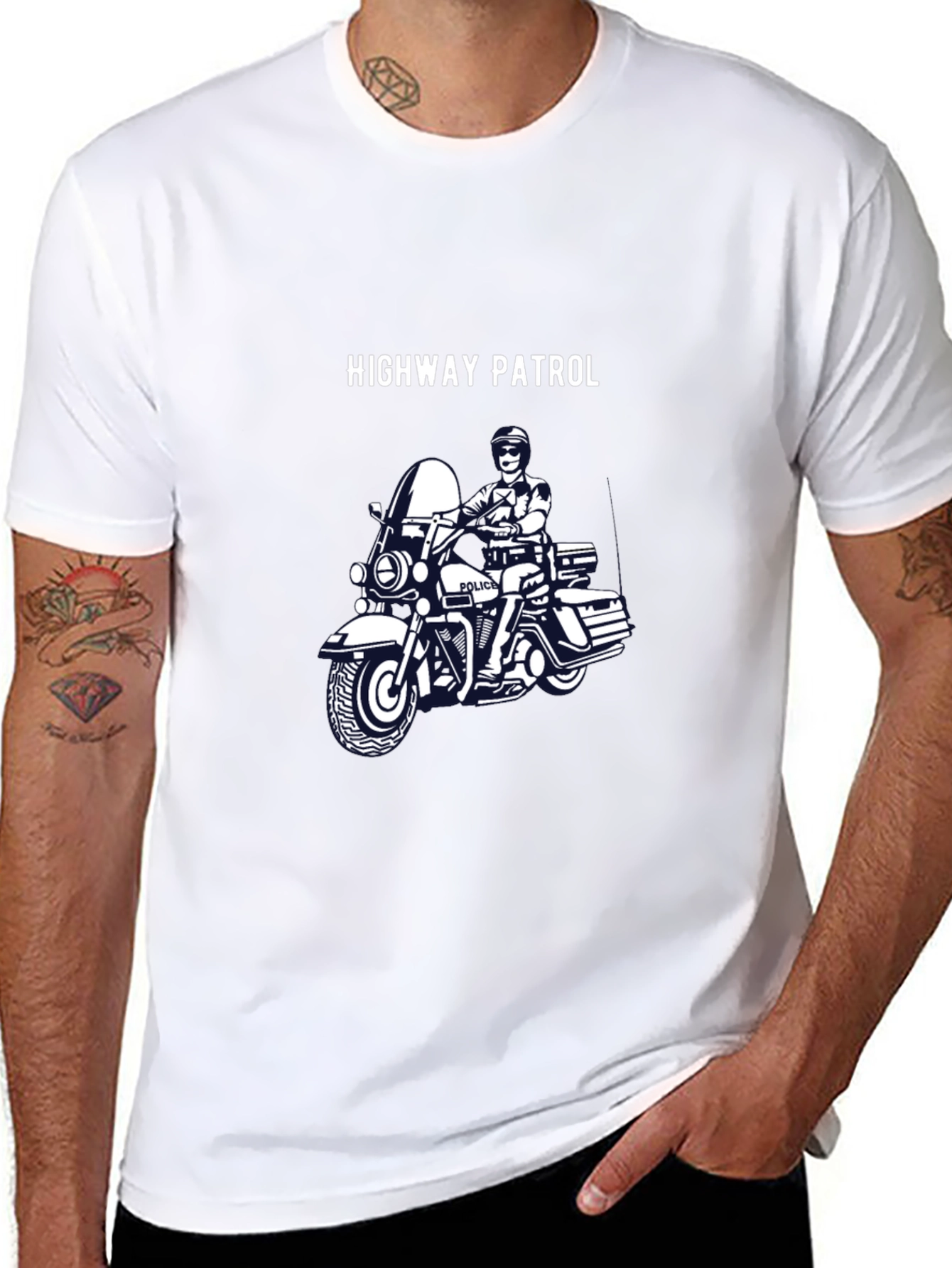 Highway Patrol Motorcycle T-Shirt - Black