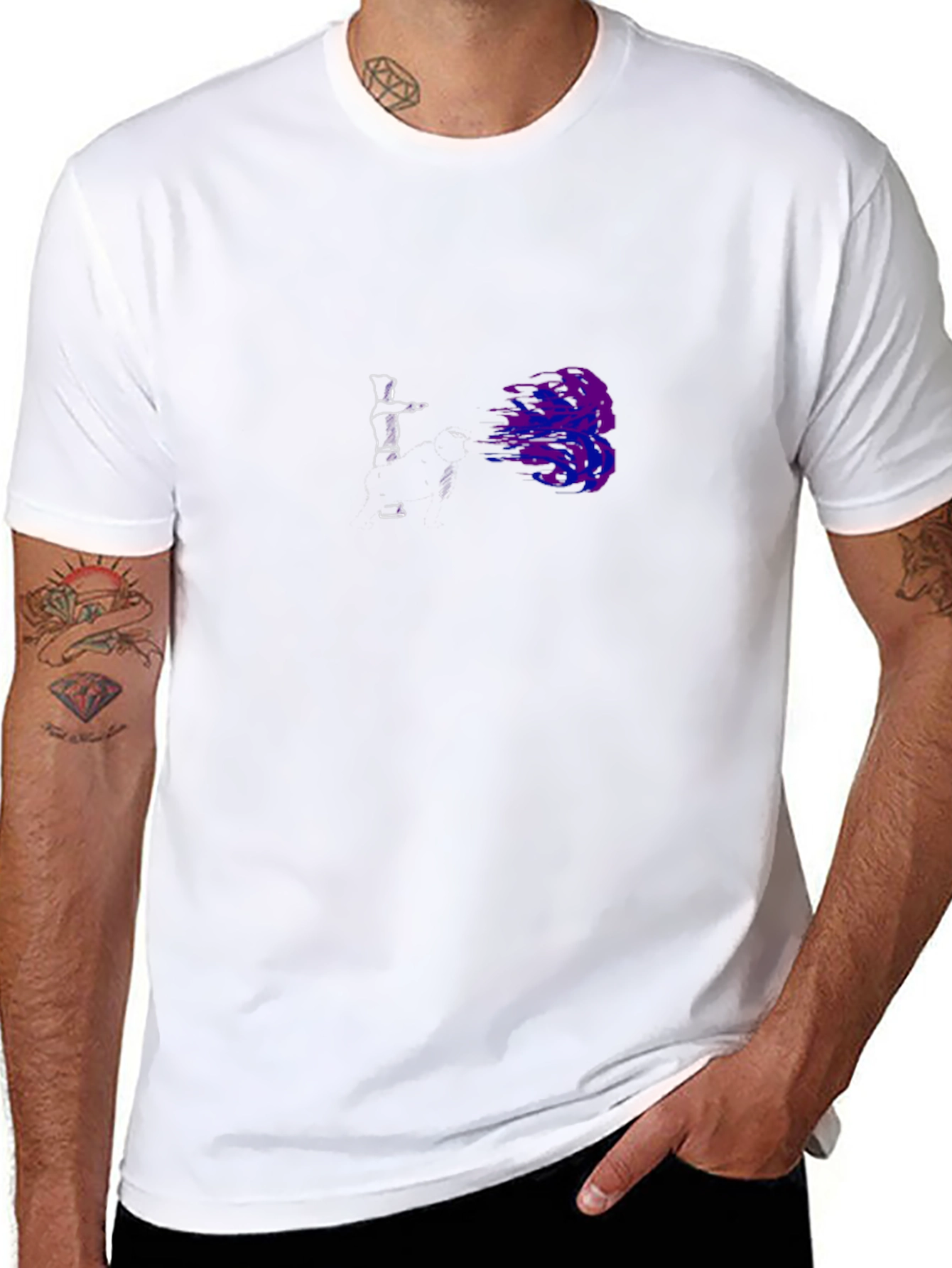 Abstract Spray Paint Art Black Tee