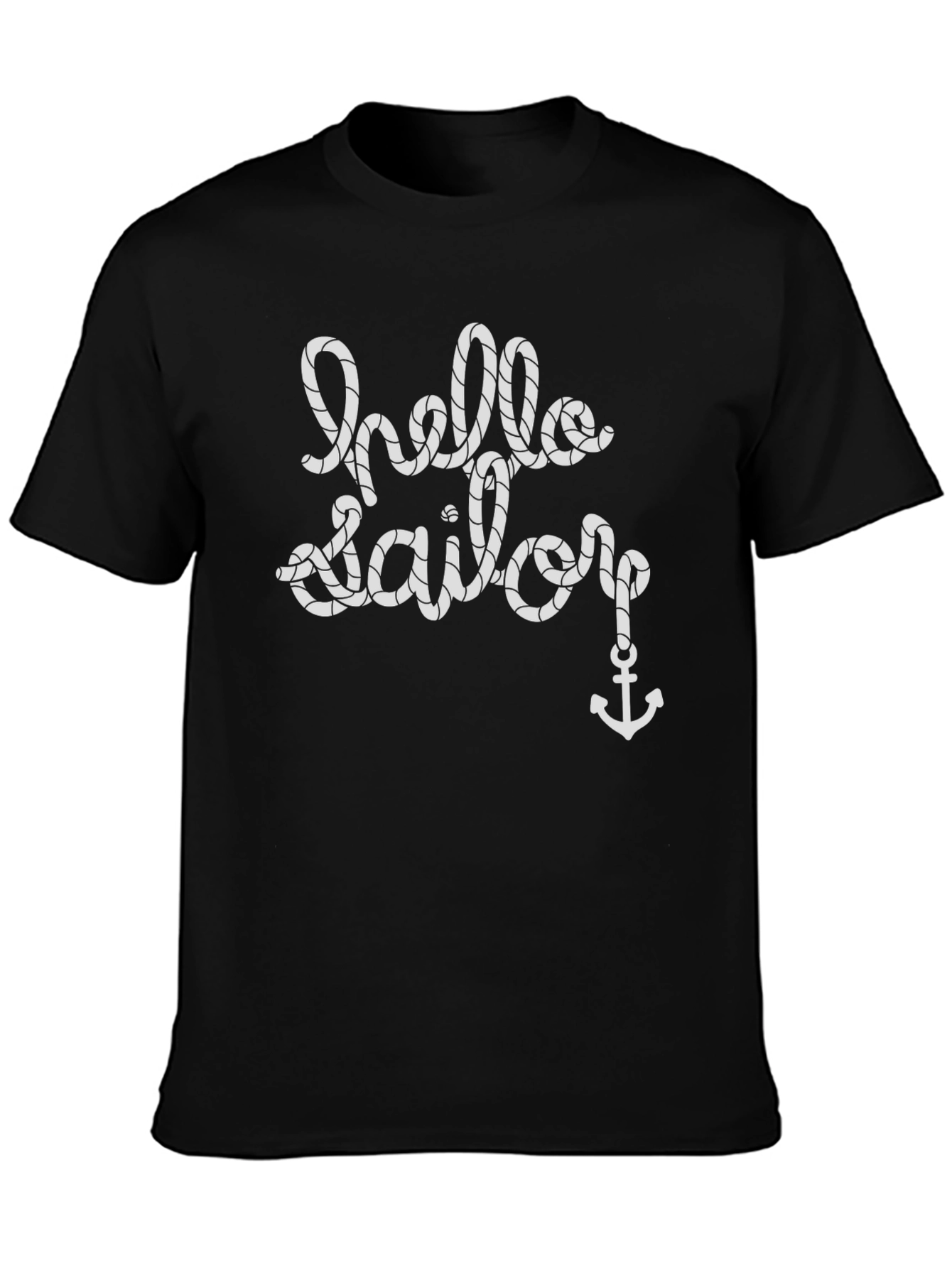 Hello Sailor Nautical Rope Anchor Graphic T-Shirt