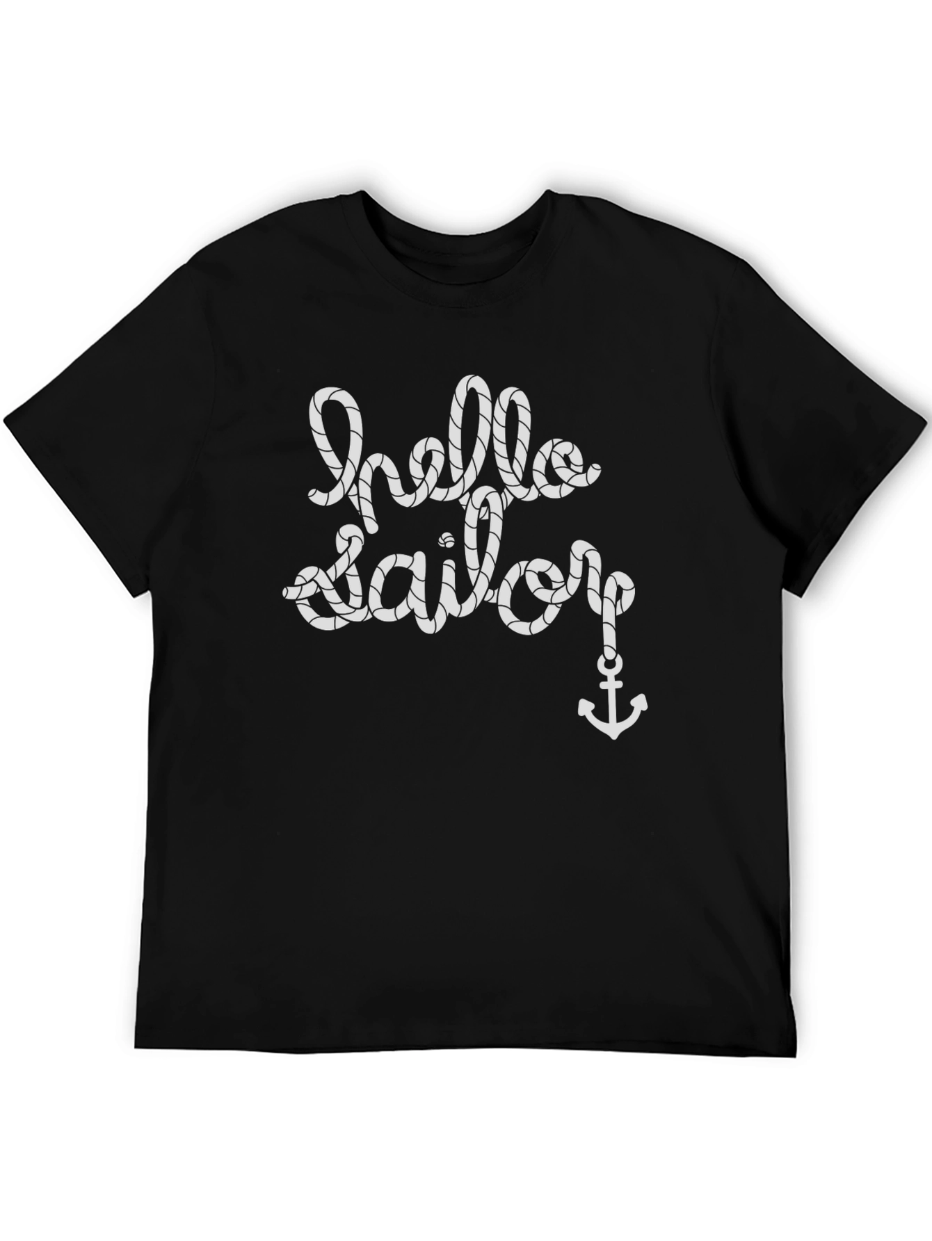 Hello Sailor Nautical Rope Anchor Graphic T-Shirt