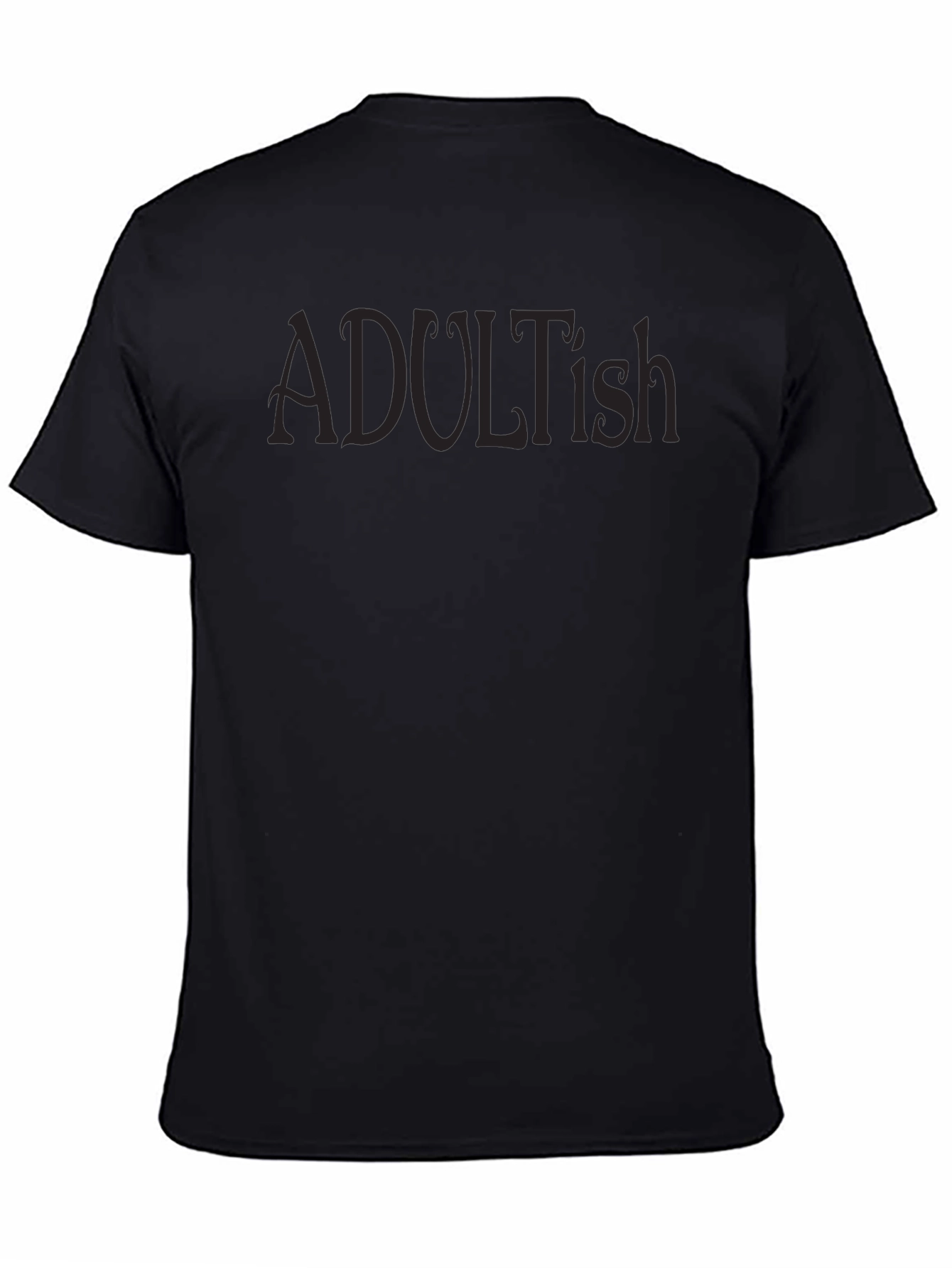 Adultish Black T-Shirt - Relaxed Fit