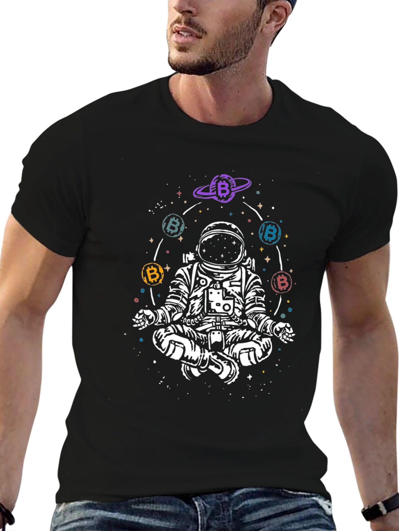 Astronaut Bitcoin Meditation T-Shirt