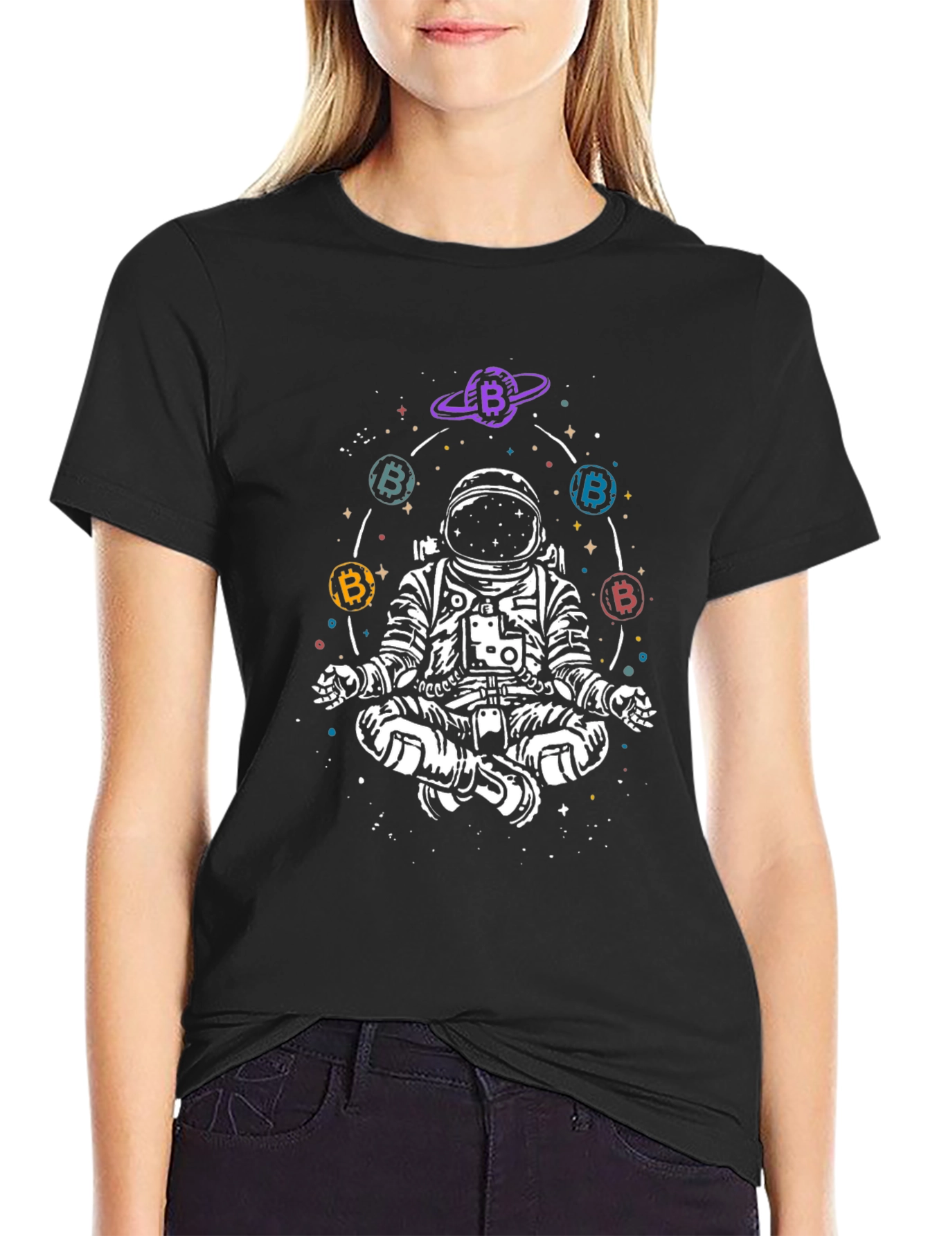 Astronaut Bitcoin Meditation T-Shirt