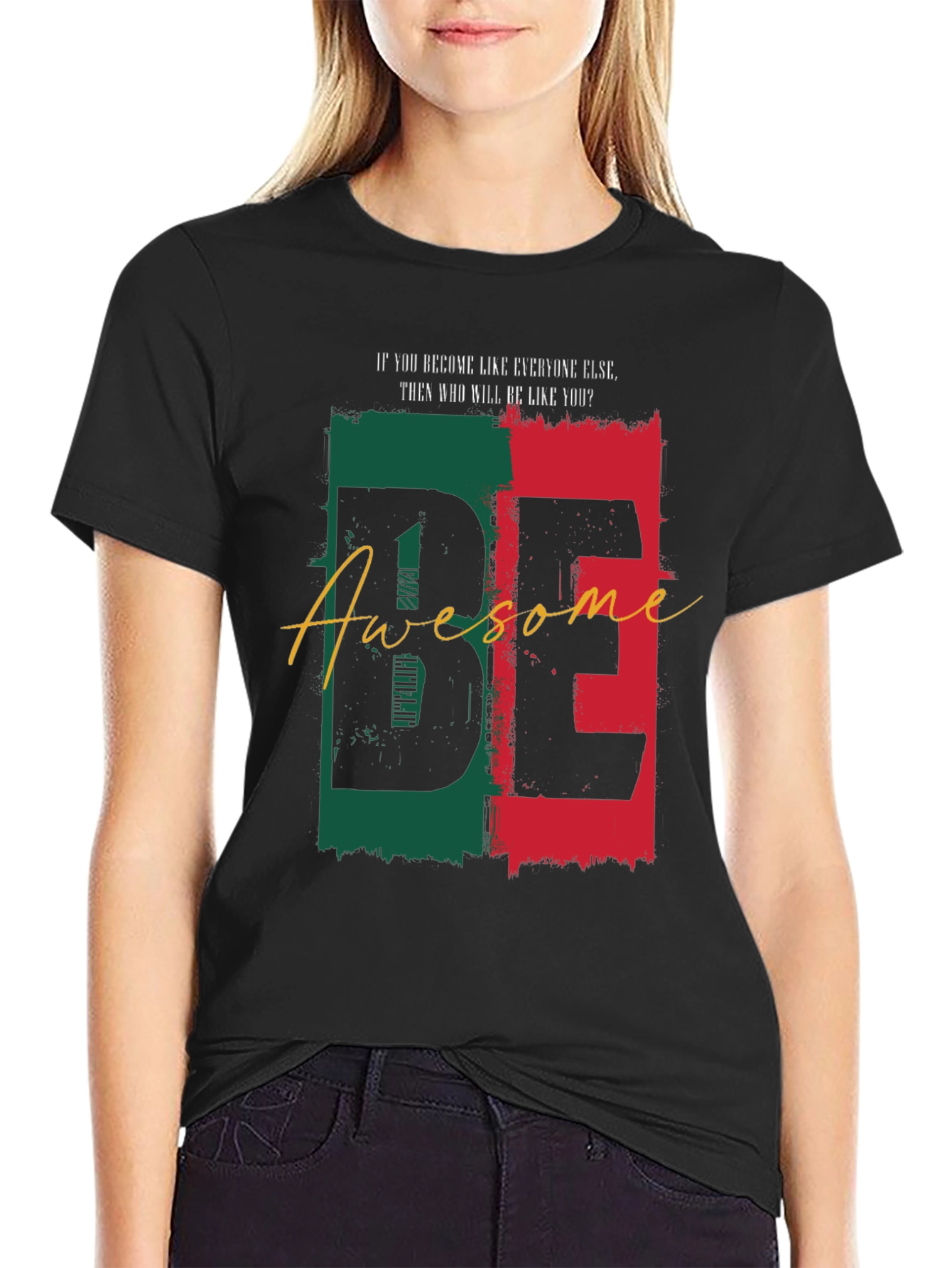 Be Awesome Graphic Print T-Shirt
