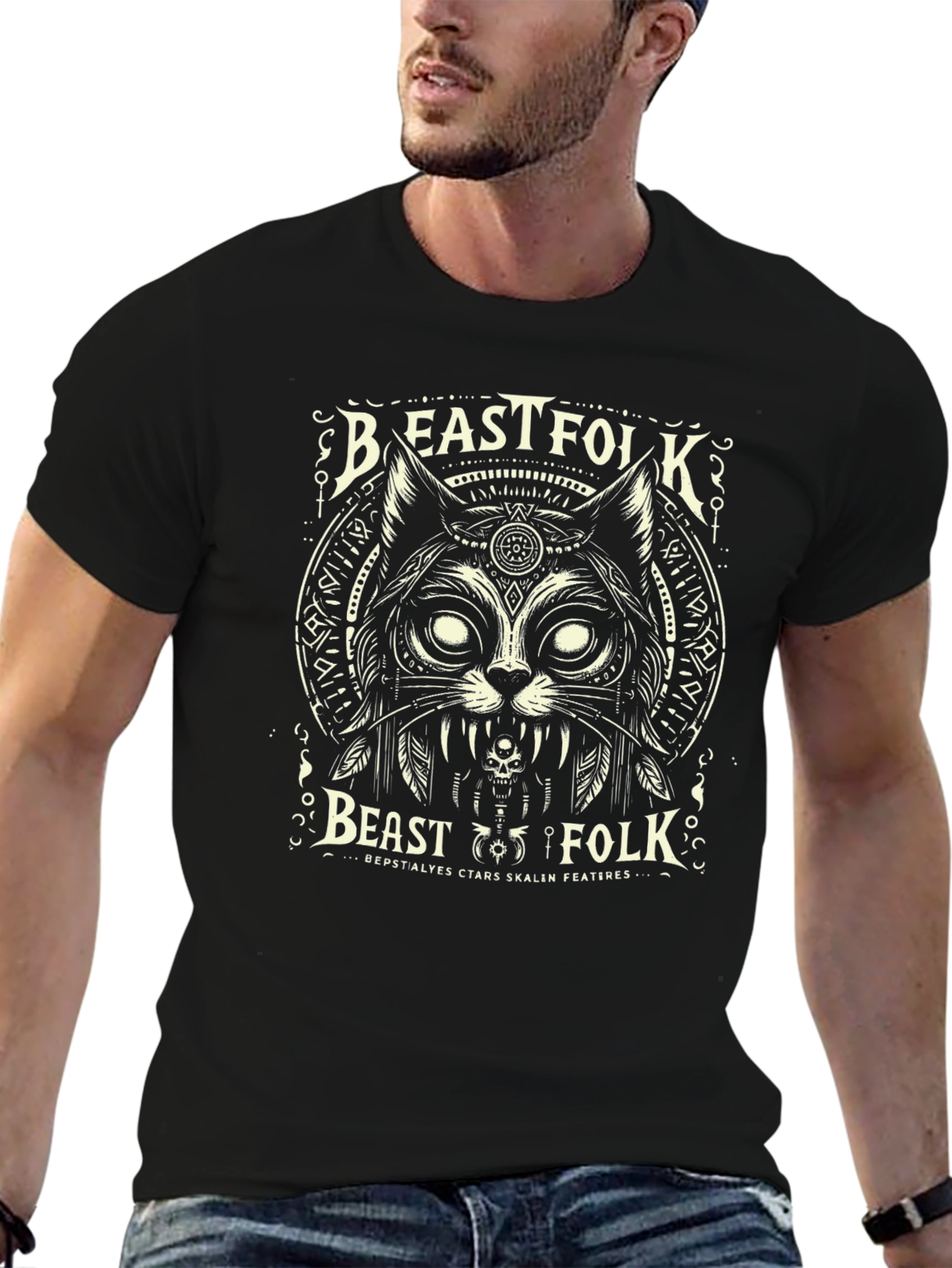 Beastfolk Graphic Tee - Black Cotton T-Shirt