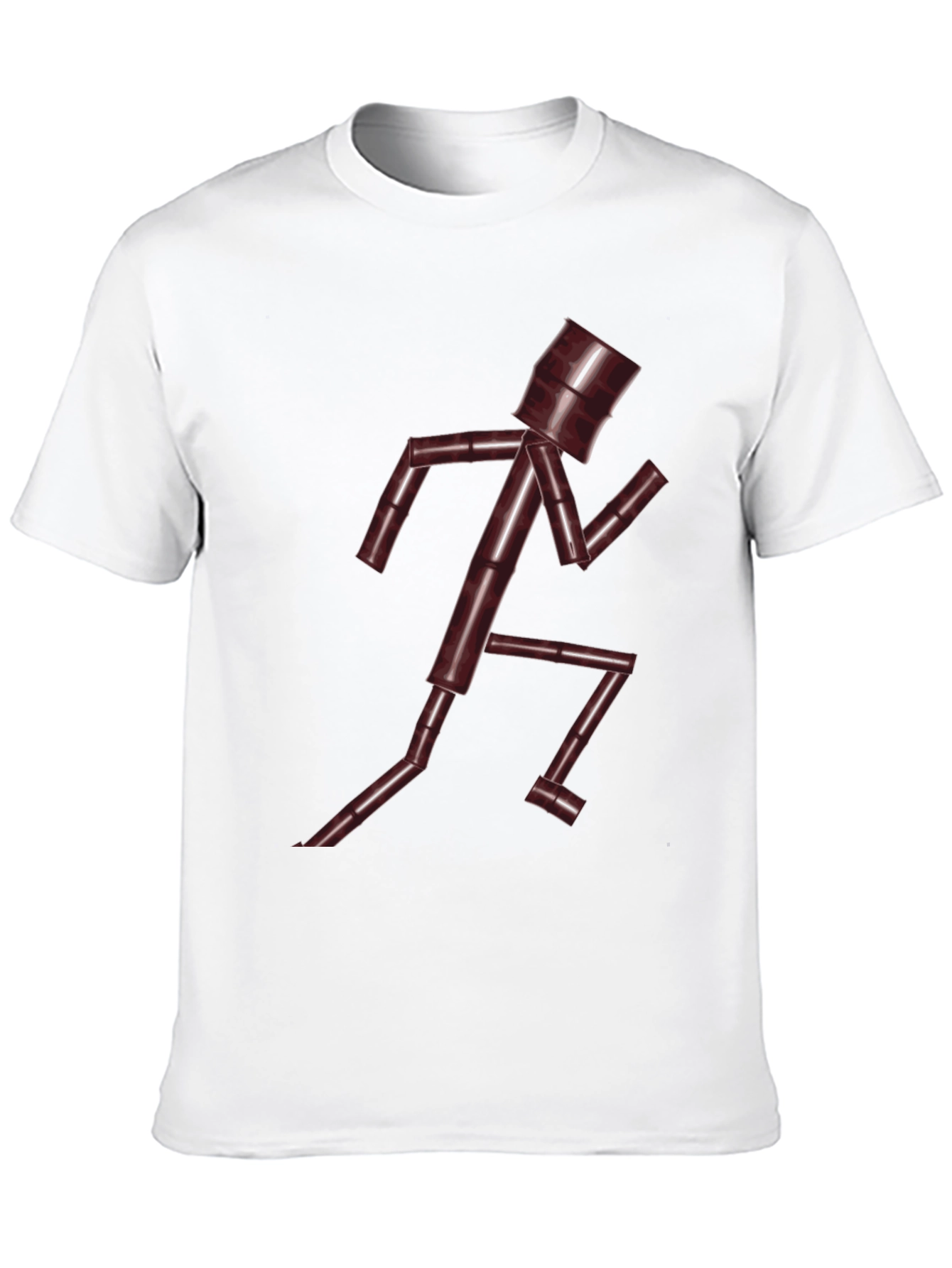 Unique Running Man Graphic Tee - Dark Chocolate Brown