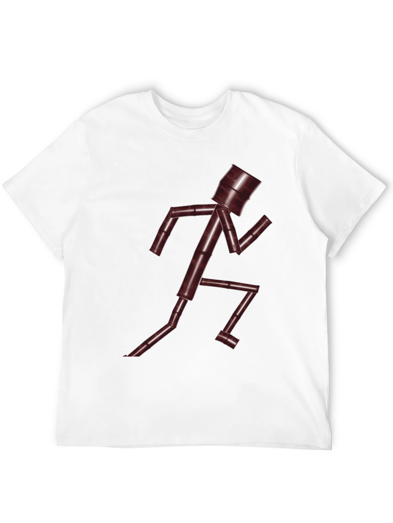 Unique Running Man Graphic Tee - Dark Chocolate Brown