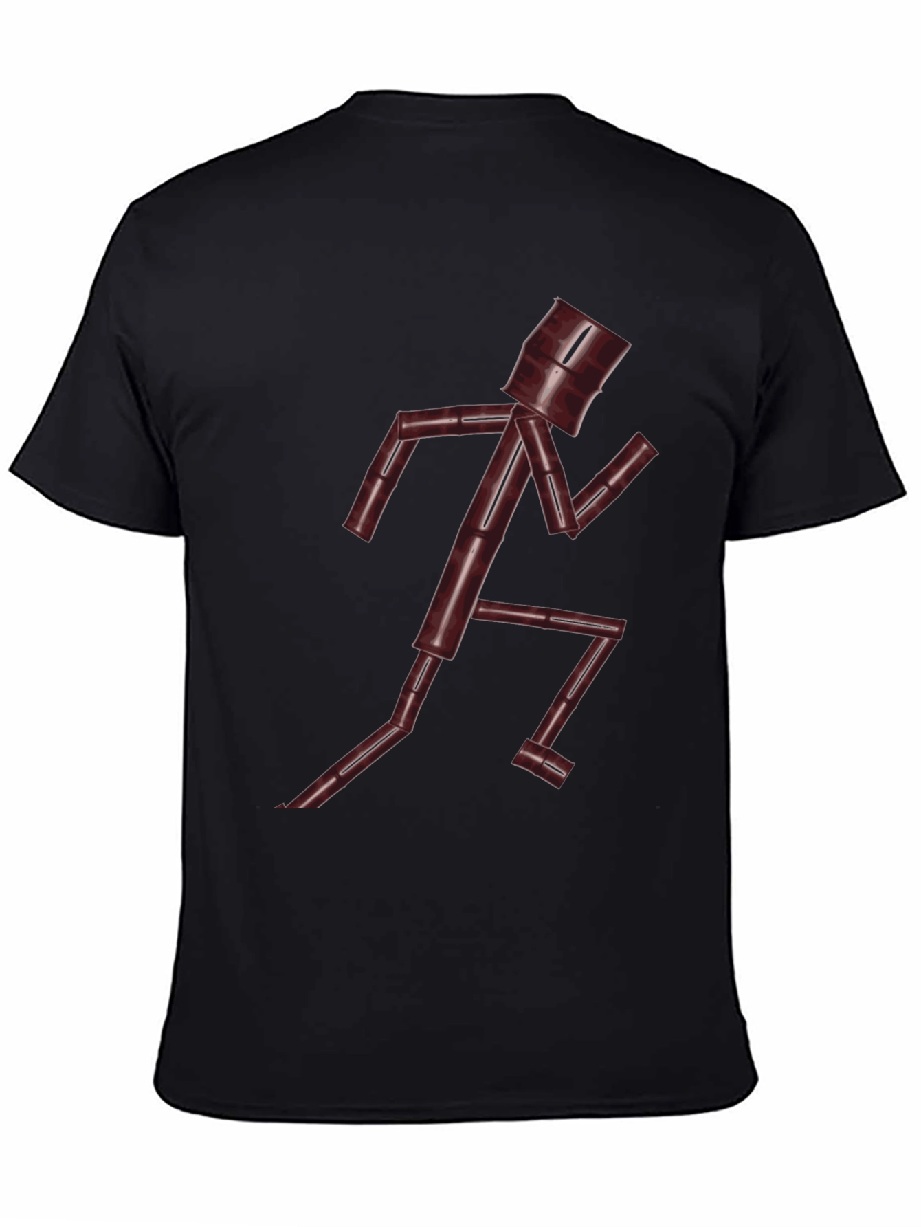 Unique Running Man Graphic Tee - Dark Chocolate Brown
