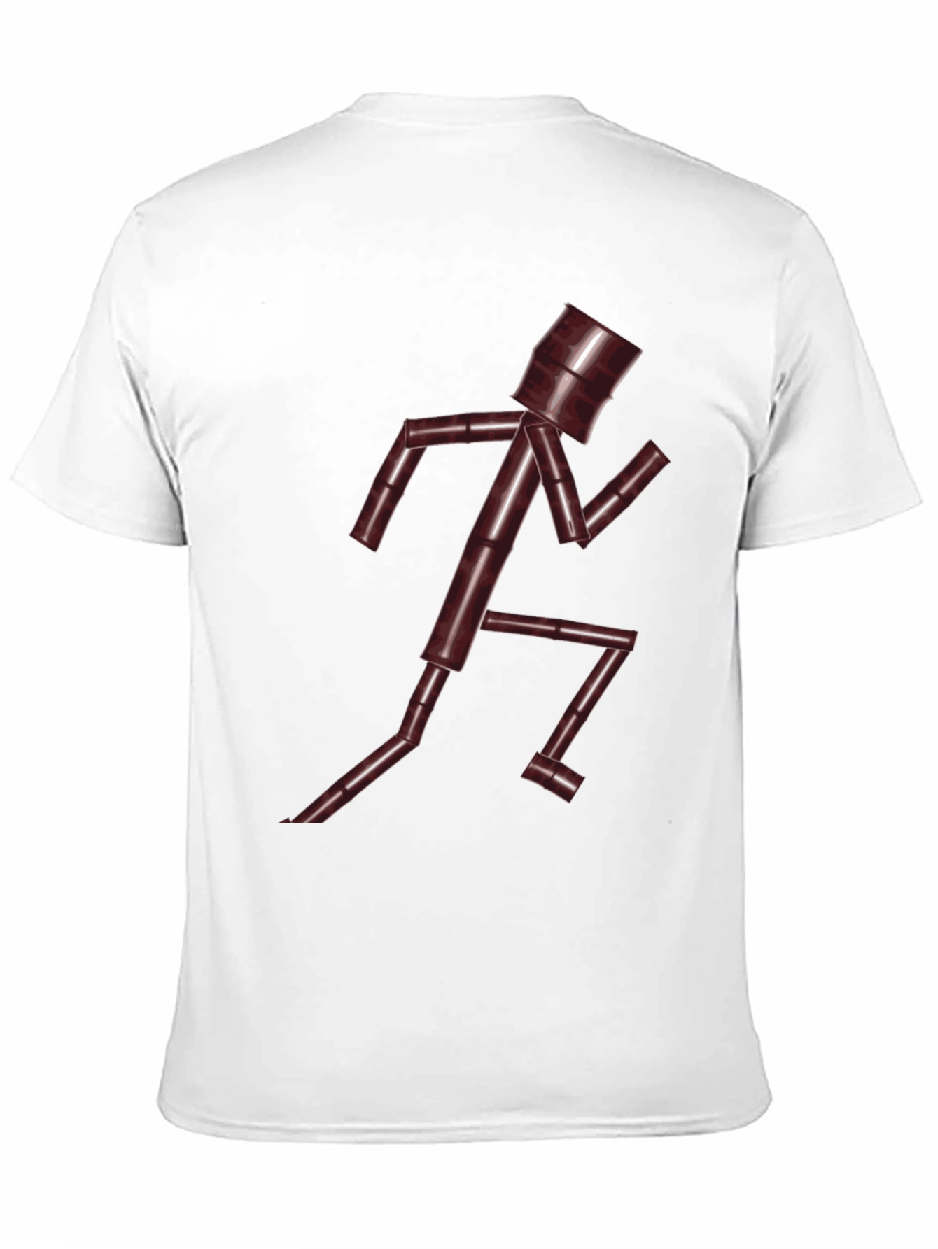 Unique Running Man Graphic Tee - Dark Chocolate Brown