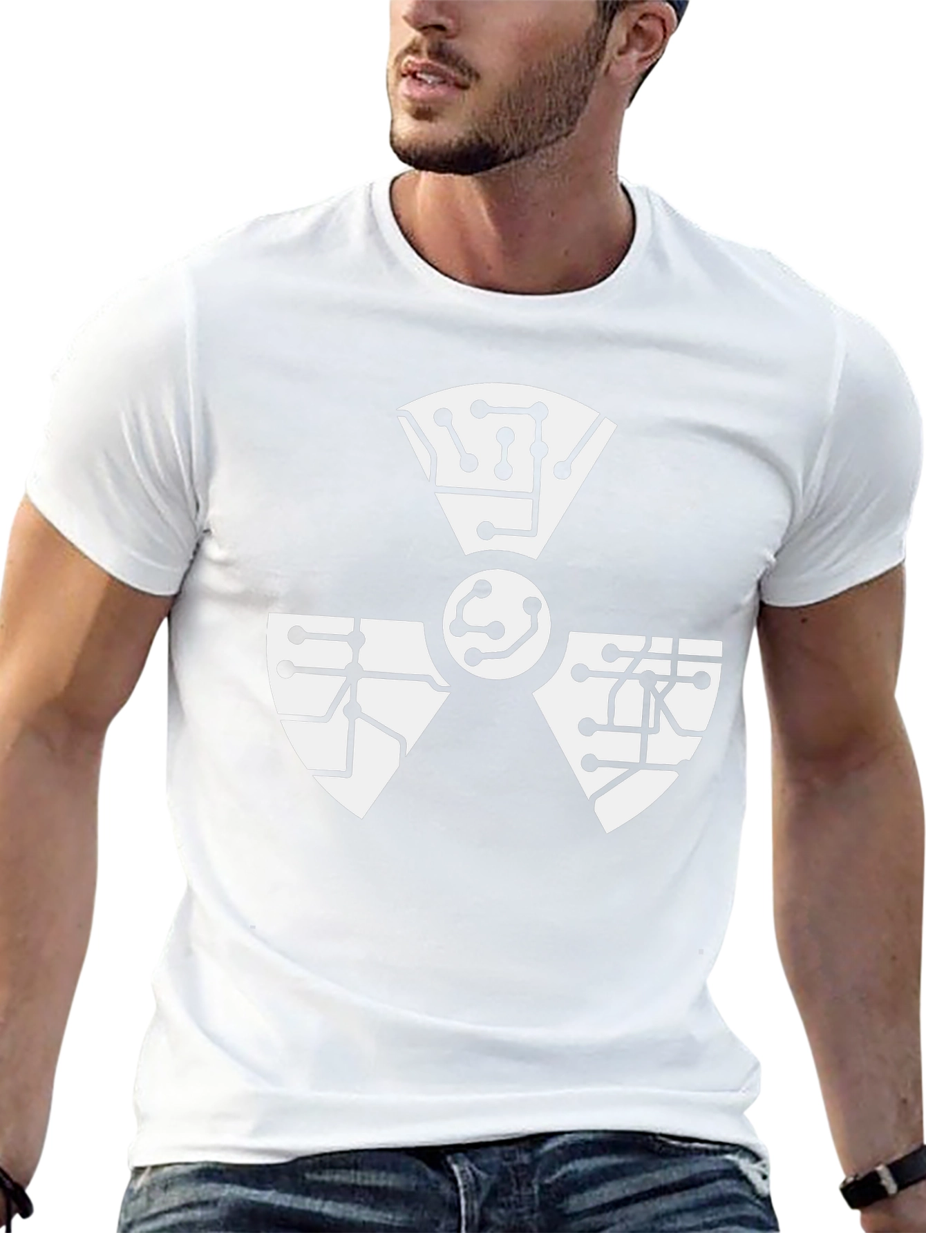 Tech Hazard Symbol T-Shirt - Black Cotton Blend