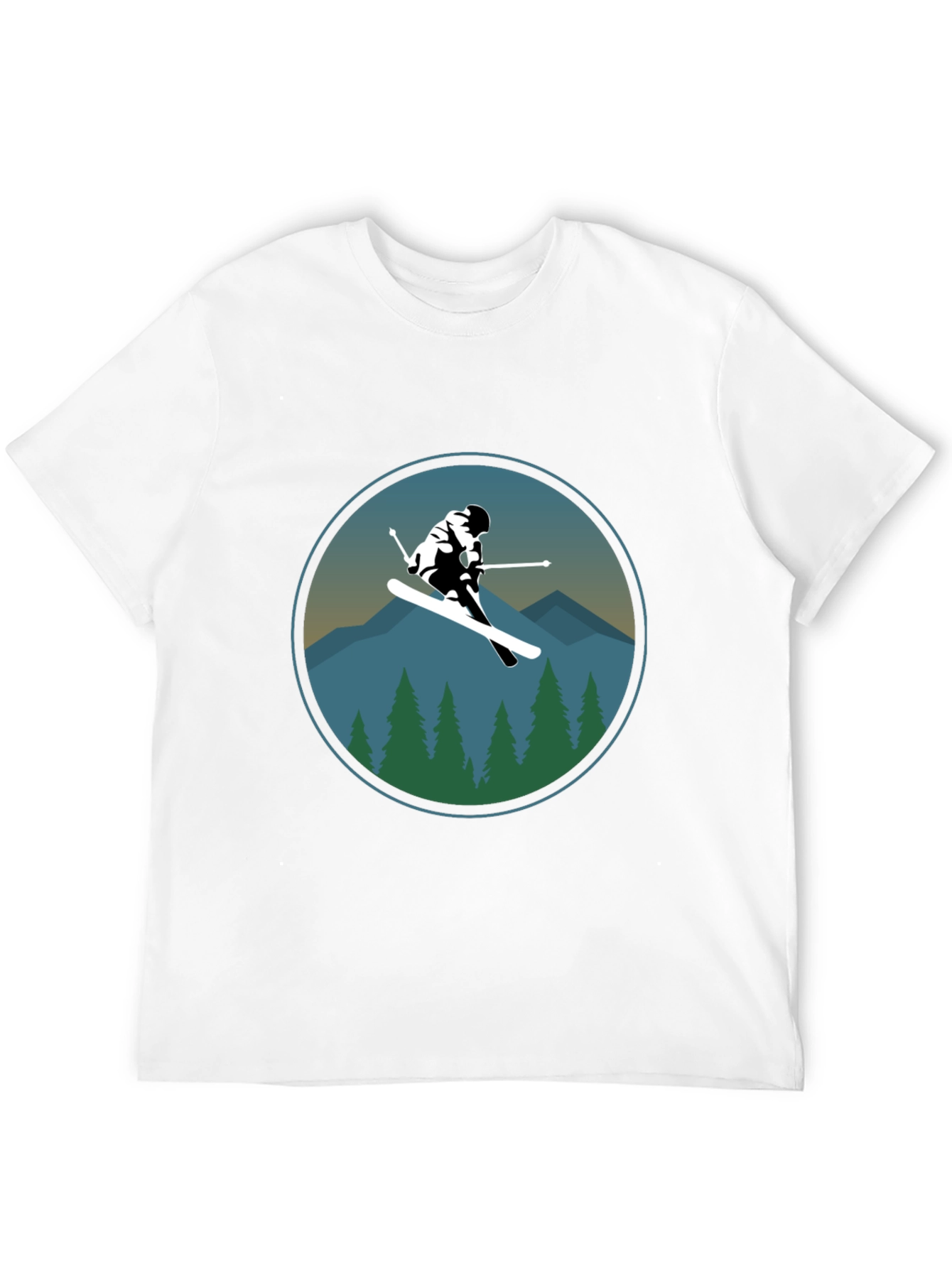 Ski Mountain Graphic Tee - Mens Black T-Shirt