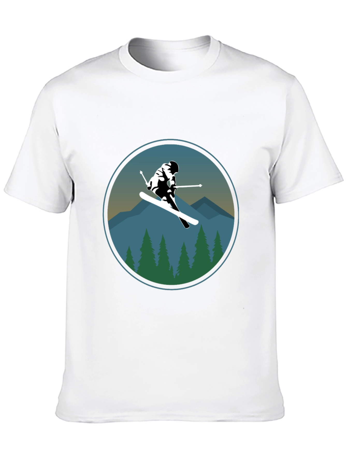 Ski Mountain Graphic Tee - Mens Black T-Shirt