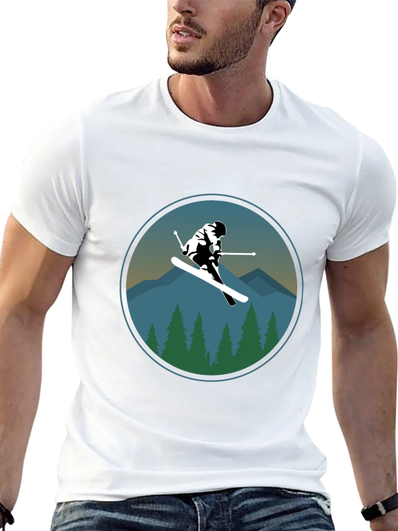 Ski Mountain Graphic Tee - Mens Black T-Shirt