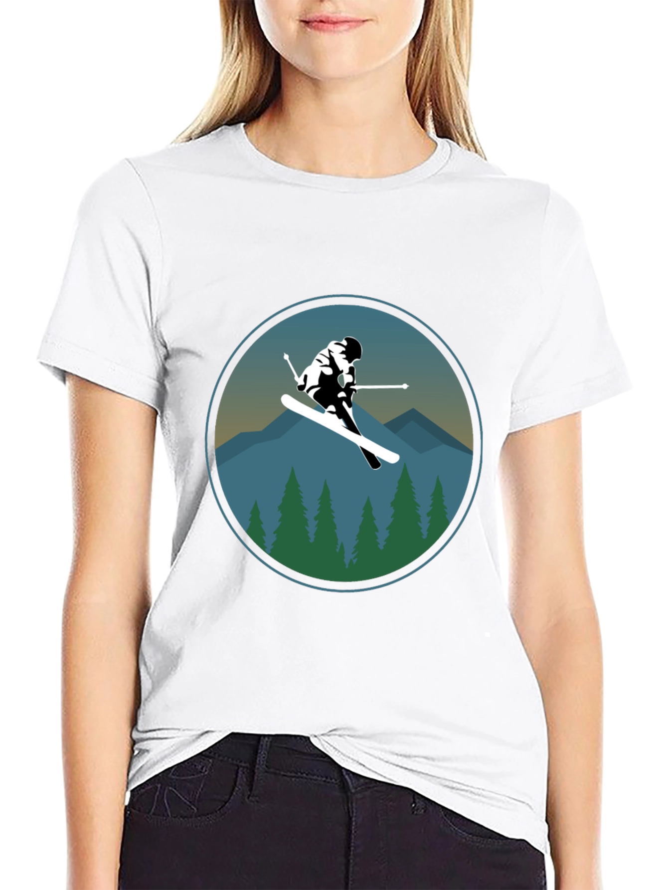 Ski Mountain Graphic Tee - Mens Black T-Shirt