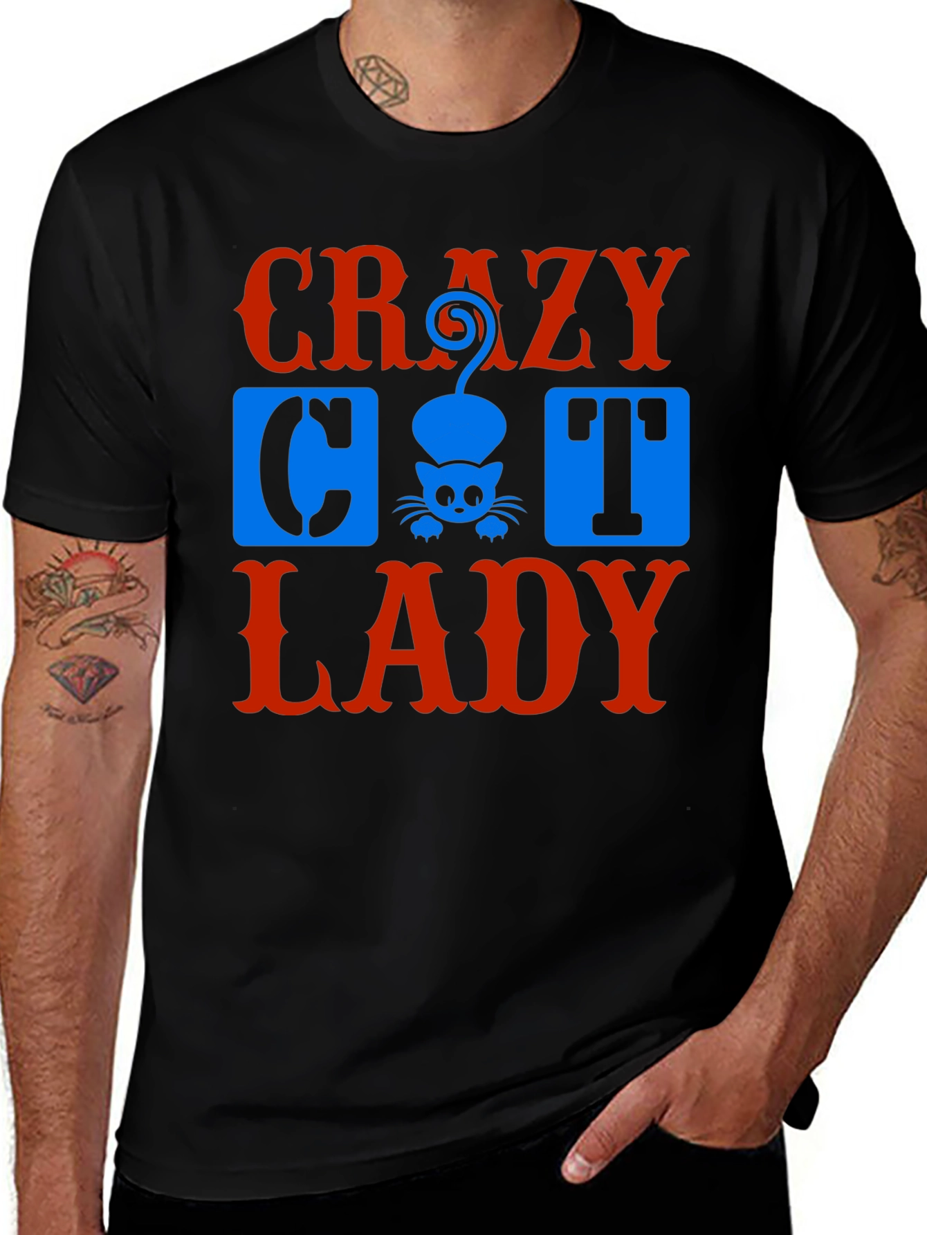 Crazy Cat Lady Graphic Tee - Unisex Black T-Shirt