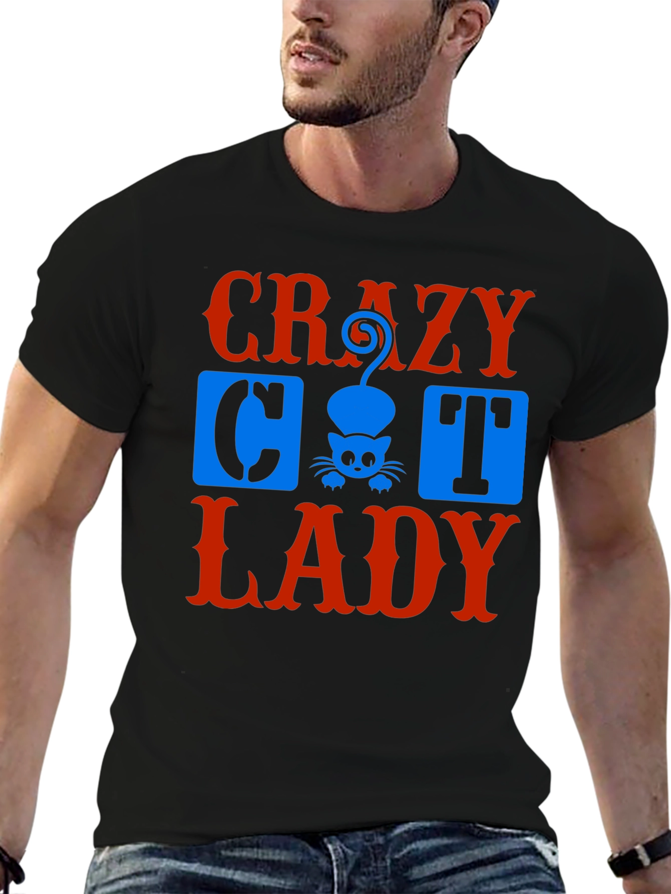 Crazy Cat Lady Graphic Tee - Unisex Black T-Shirt