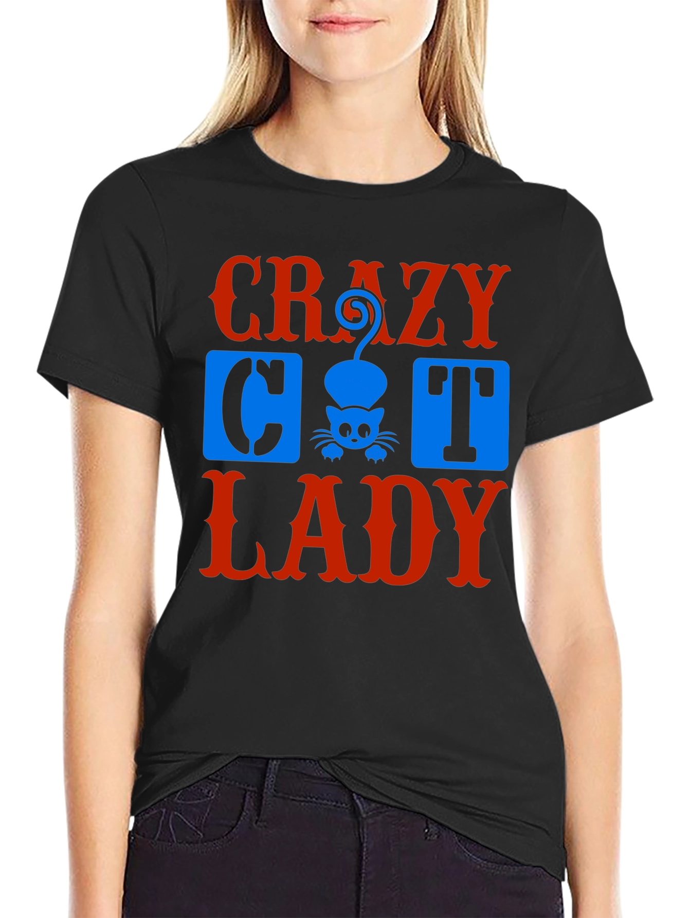 Crazy Cat Lady Graphic Tee - Unisex Black T-Shirt