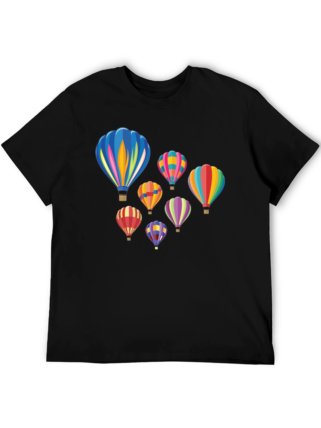 Hot Air Balloon Graphic Tee - Black