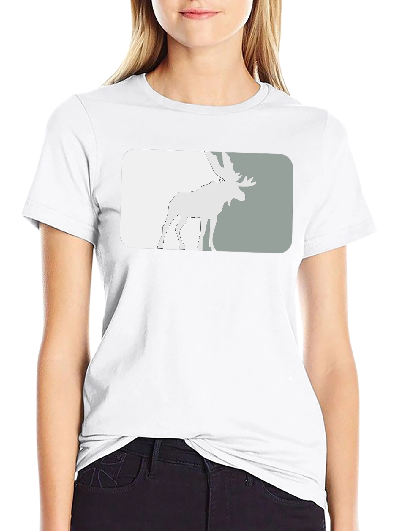 Moose Silhouette Graphic Tee - Black