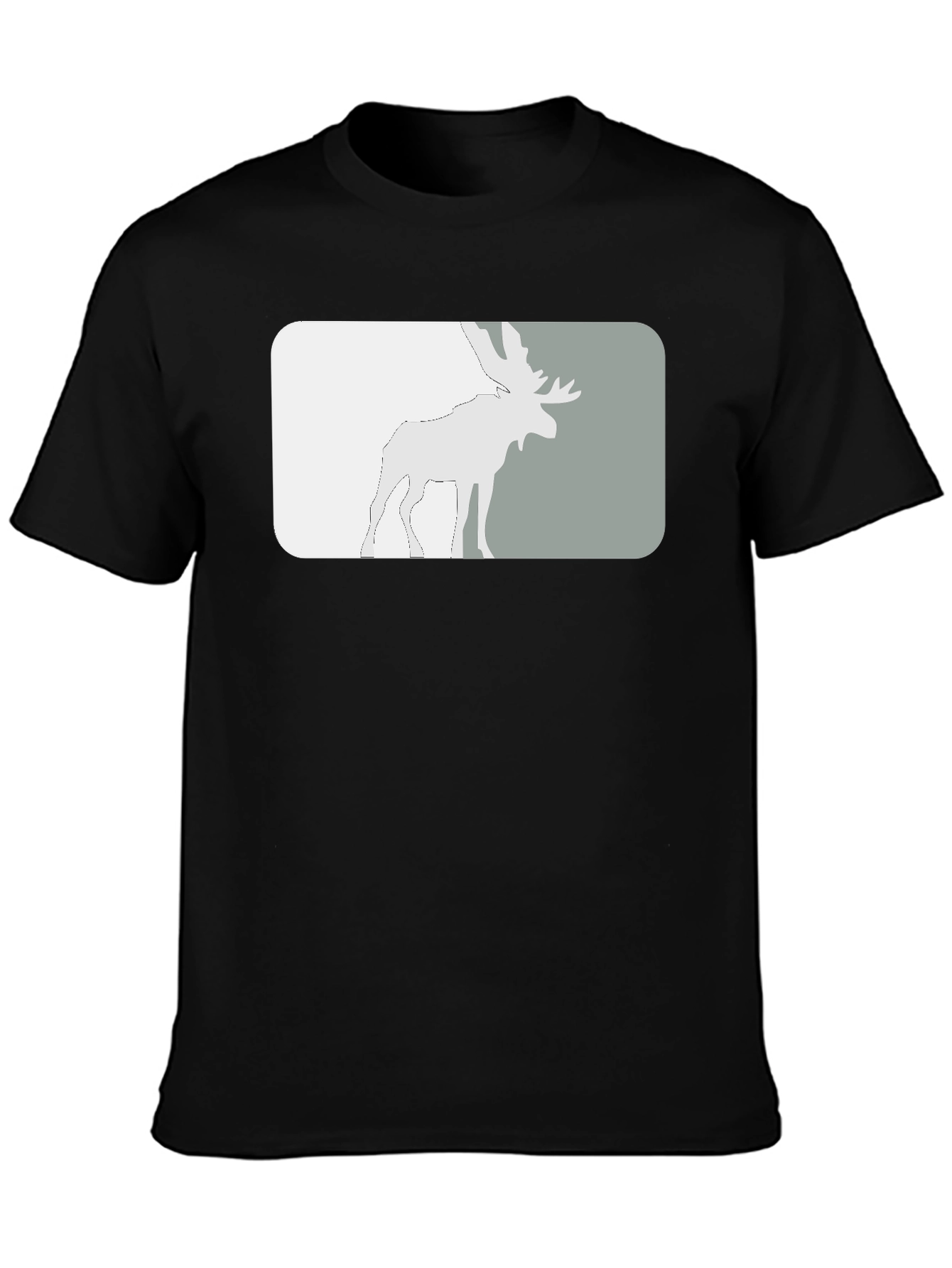 Moose Silhouette Graphic Tee - Black
