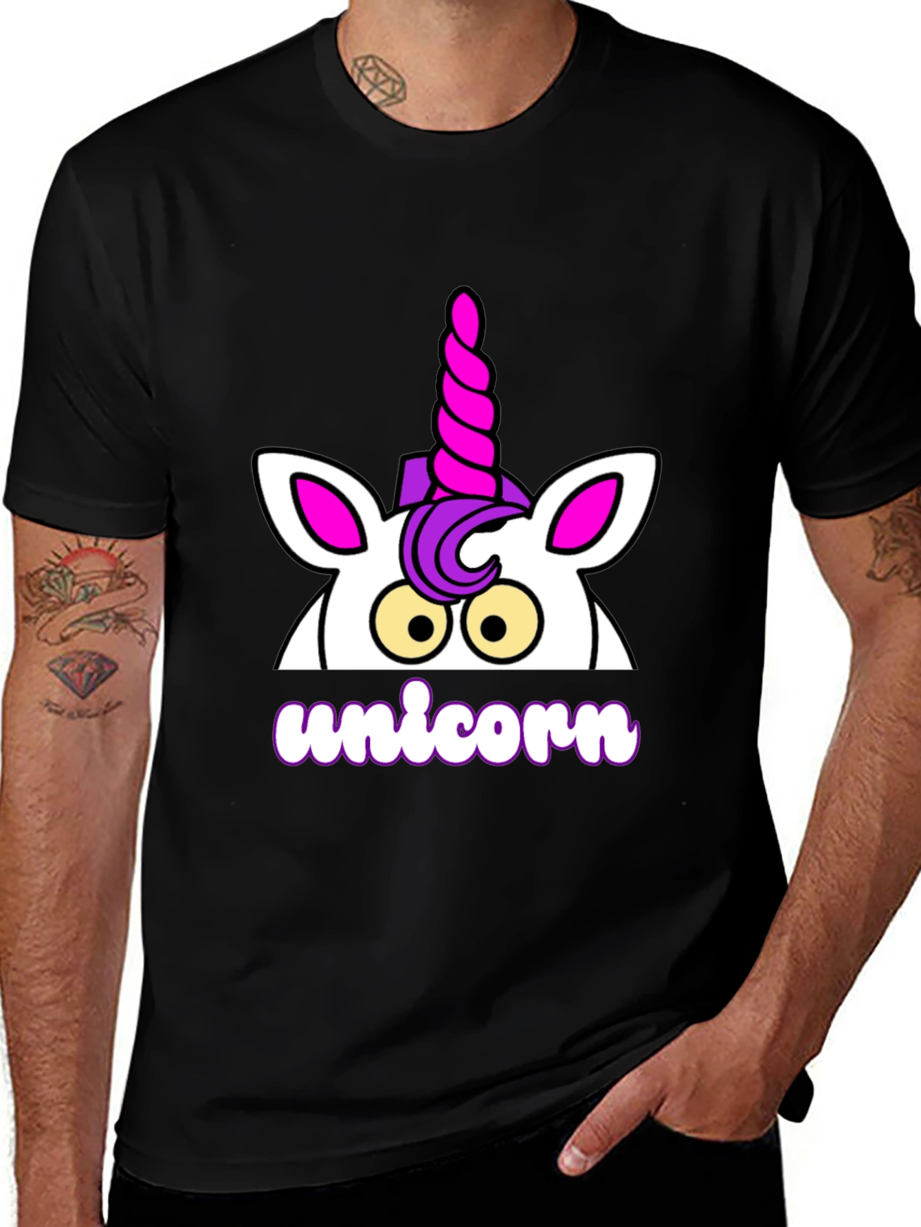 Unicorn Graphic T-Shirt - Black
