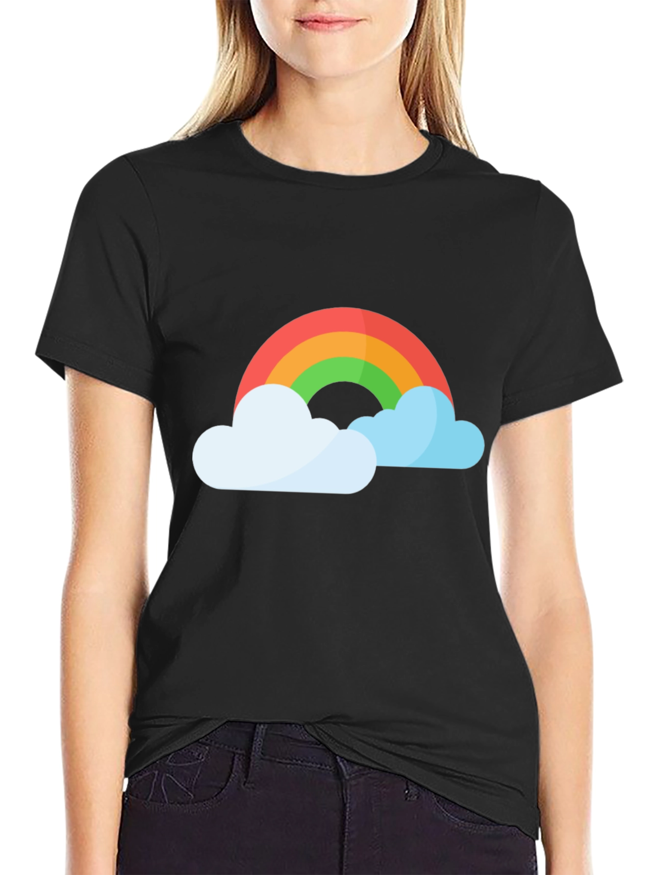 Rainbow and Clouds Graphic T-Shirt