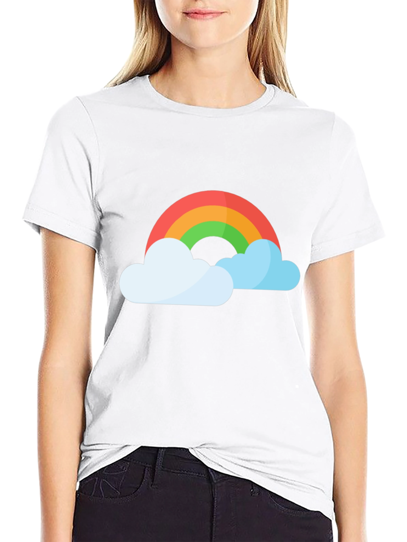 Rainbow and Clouds Graphic T-Shirt