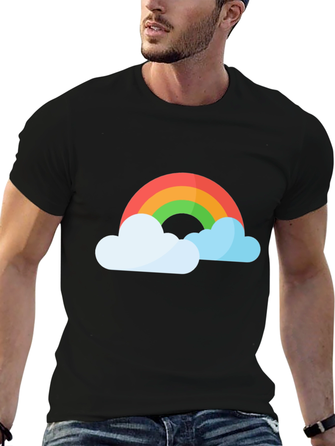 Rainbow and Clouds Graphic T-Shirt