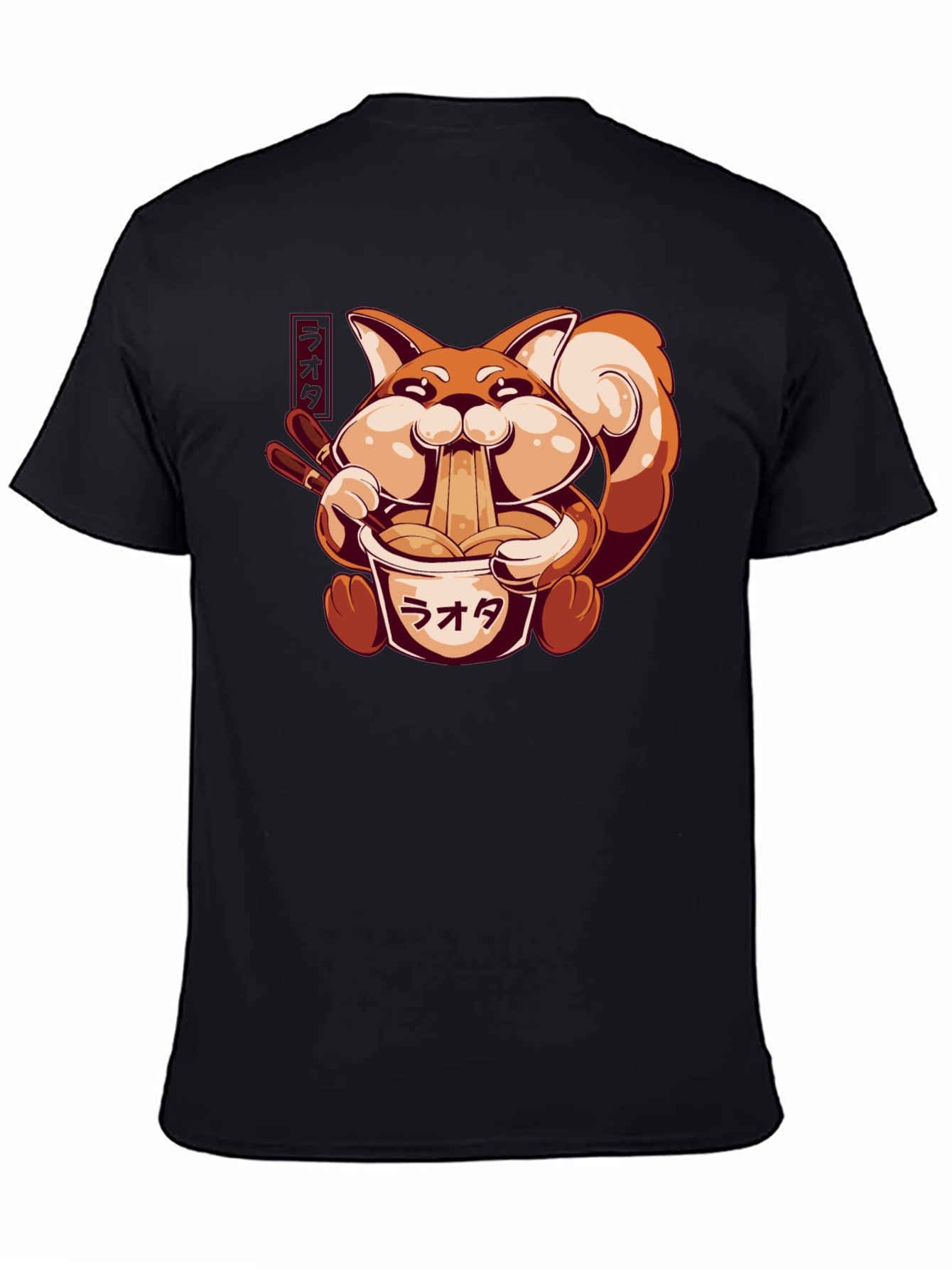 Ramen Fox Graphic T-Shirt - Cute Anime Style