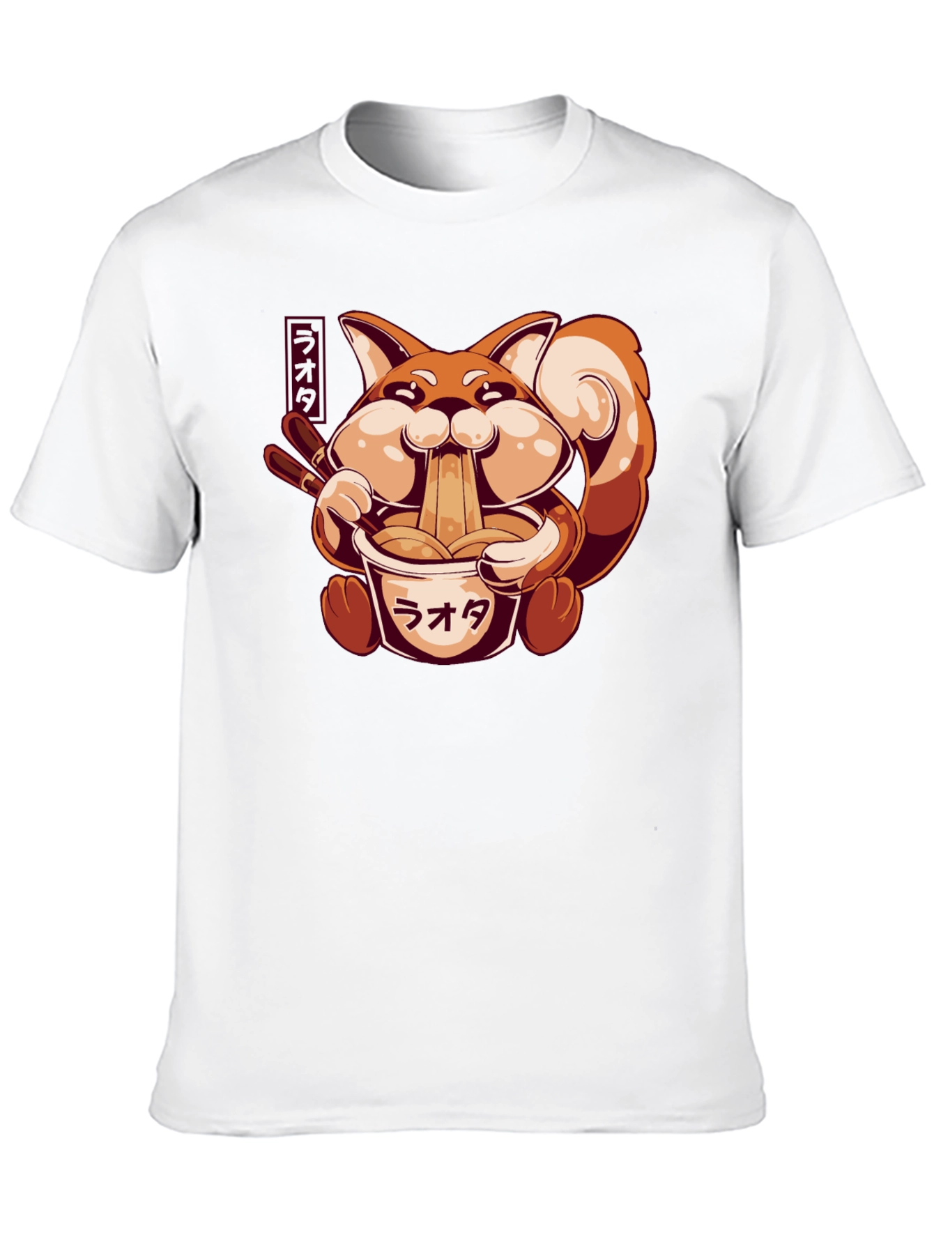 Ramen Fox Graphic T-Shirt - Cute Anime Style
