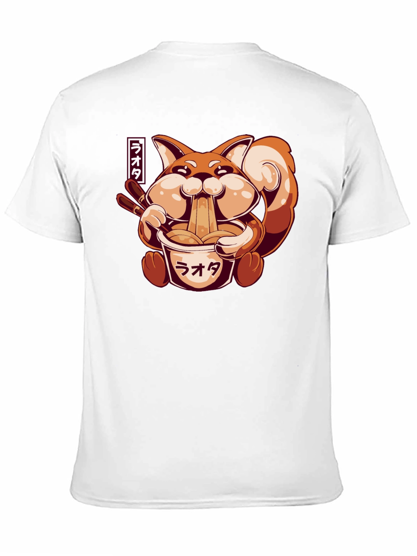 Ramen Fox Graphic T-Shirt - Cute Anime Style