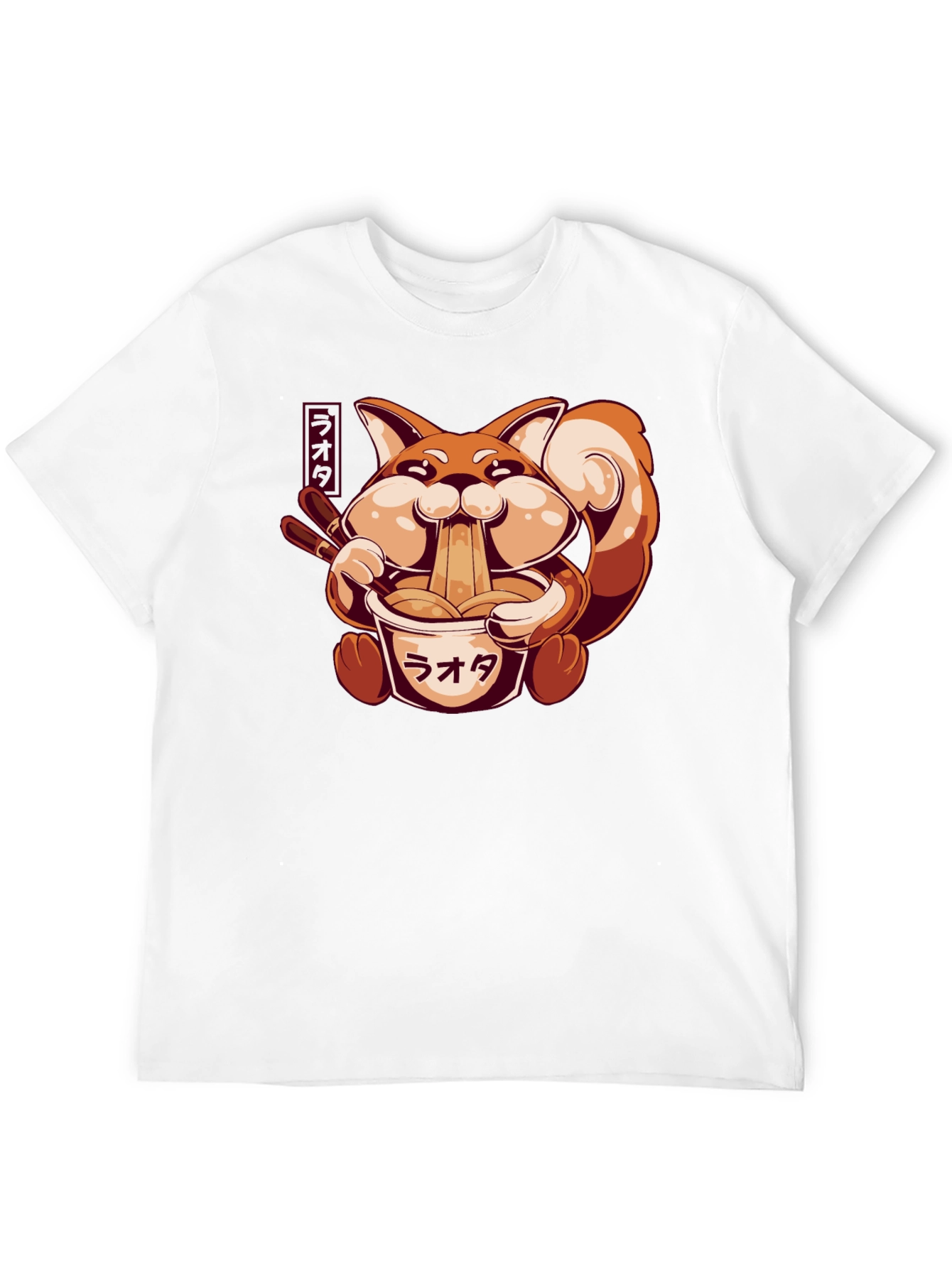 Ramen Fox Graphic T-Shirt - Cute Anime Style