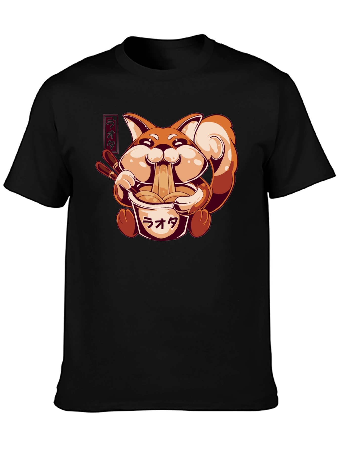 Ramen Fox Graphic T-Shirt - Cute Anime Style