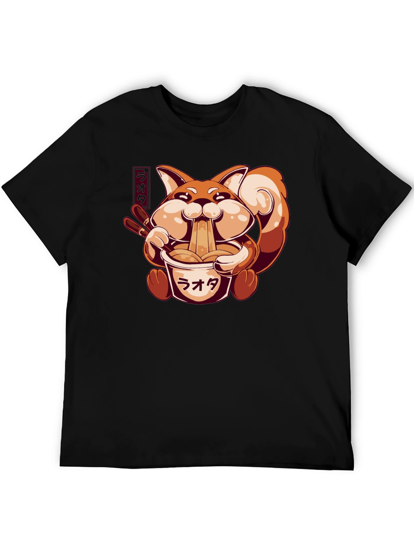 Ramen Fox Graphic T-Shirt - Cute Anime Style