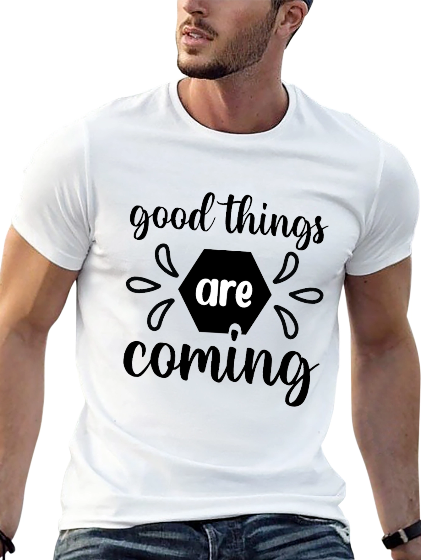 Good Things Are Coming Black Graphic Tee