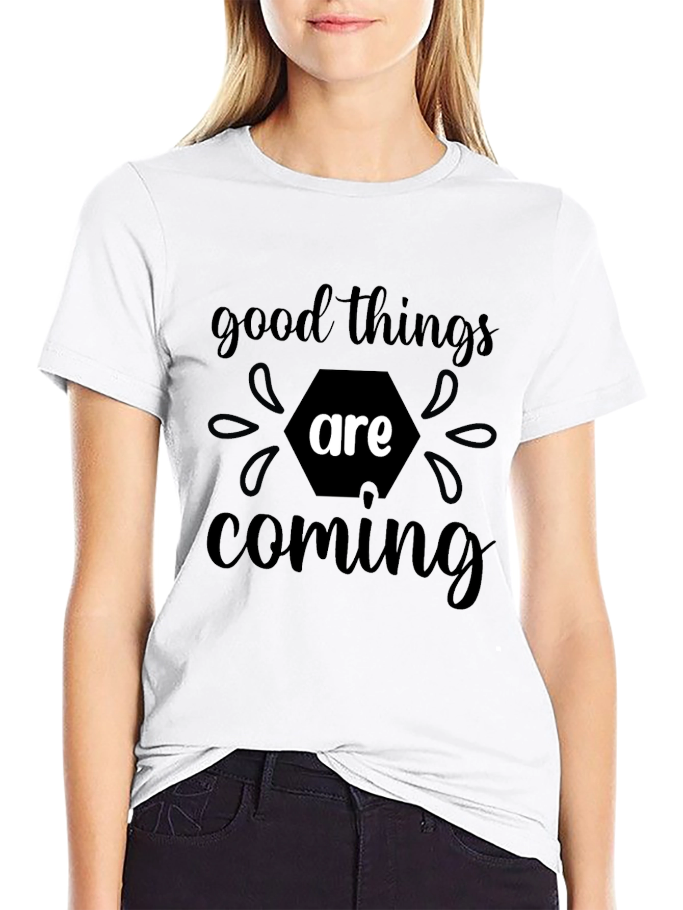 Good Things Are Coming Black Graphic Tee