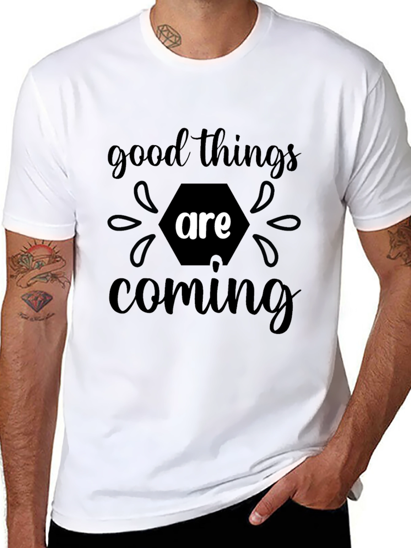 Good Things Are Coming Black Graphic Tee