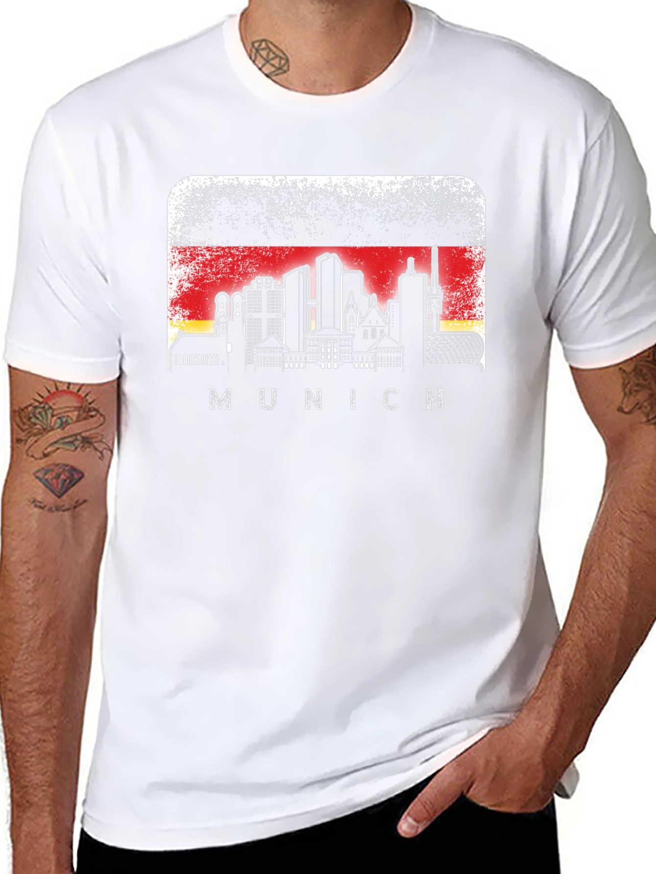 Munich Skyline T-Shirt Germany Flag Graphic Tee