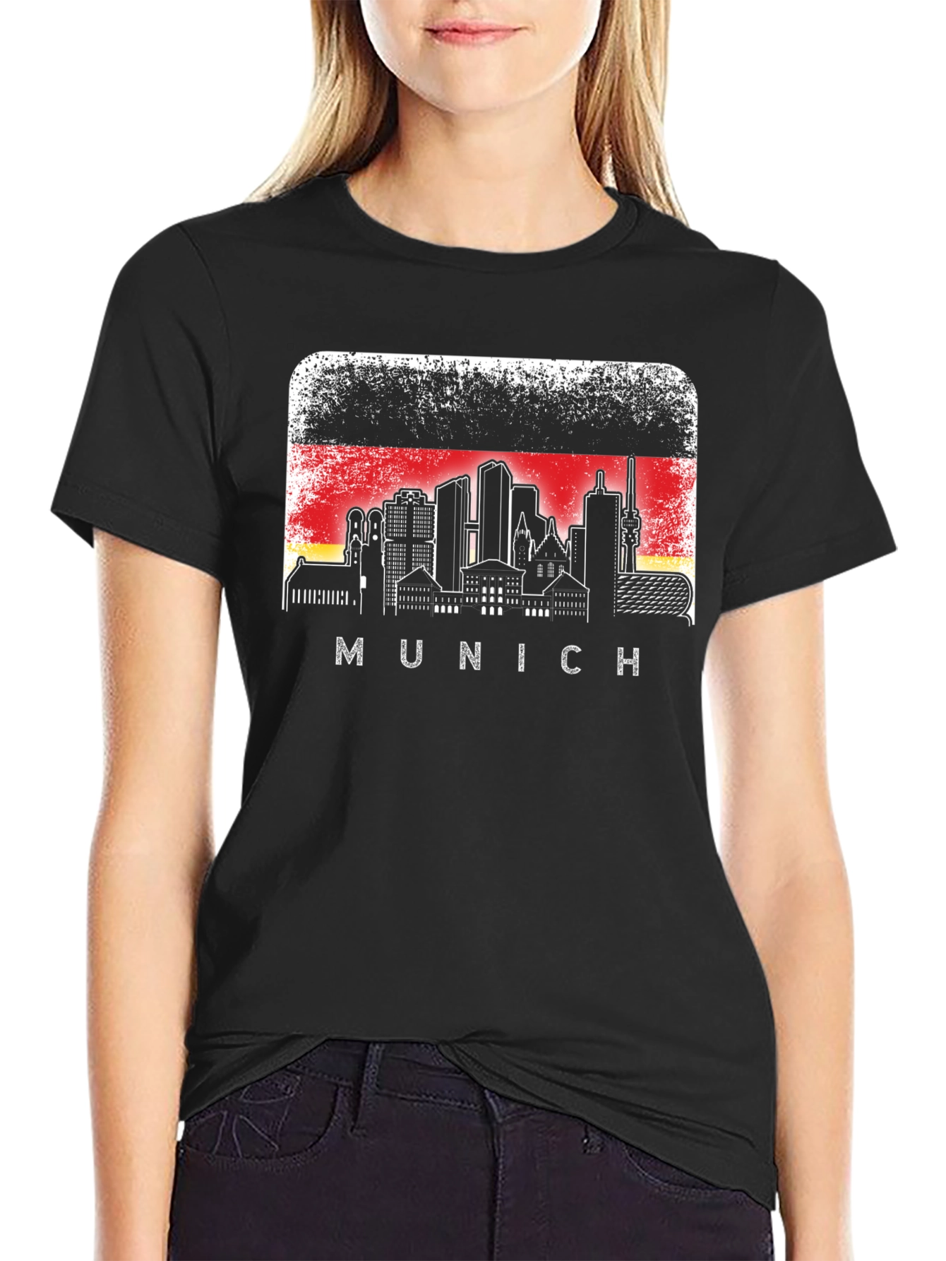 Munich Skyline T-Shirt Germany Flag Graphic Tee