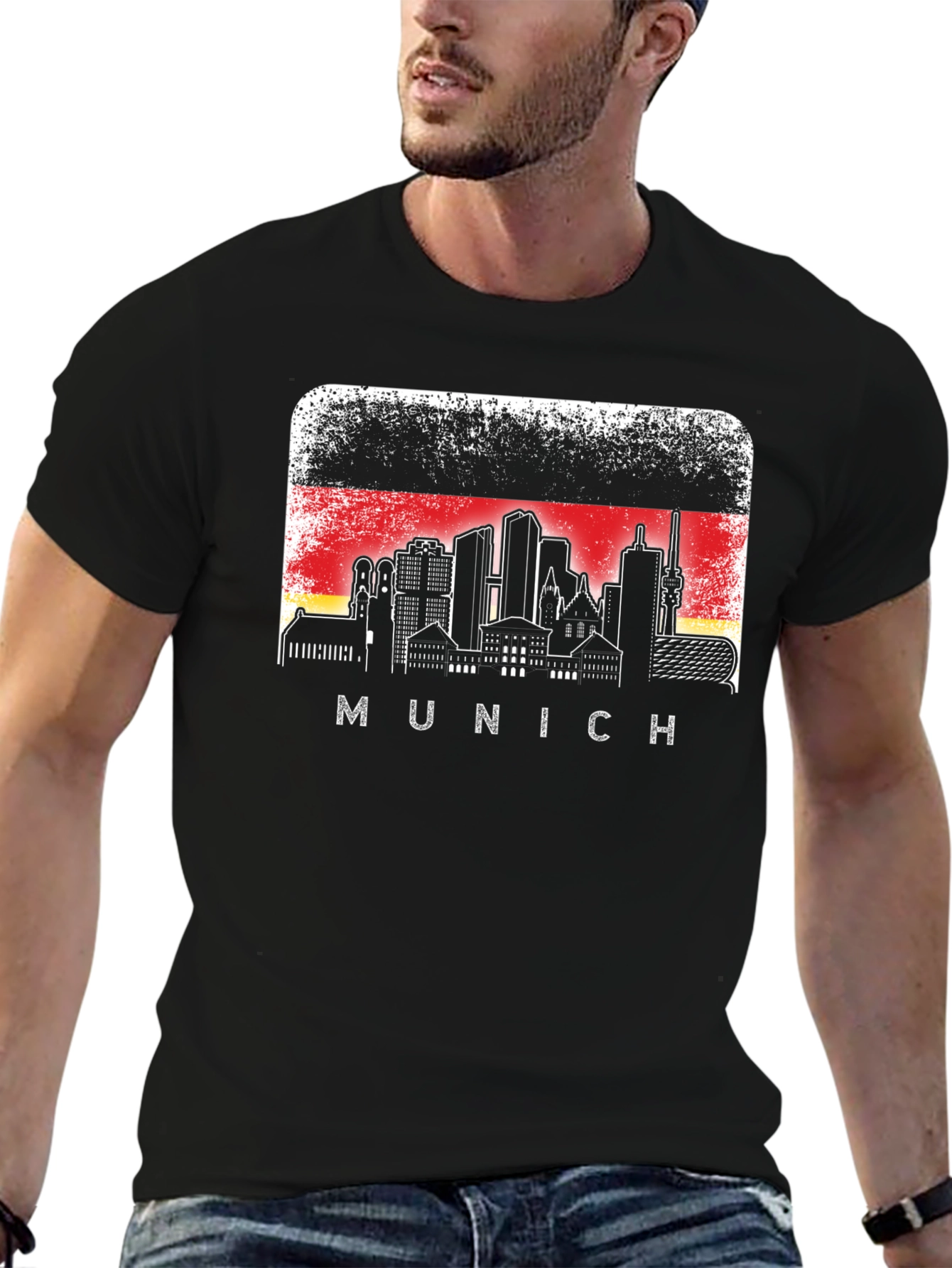 Munich Skyline T-Shirt Germany Flag Graphic Tee